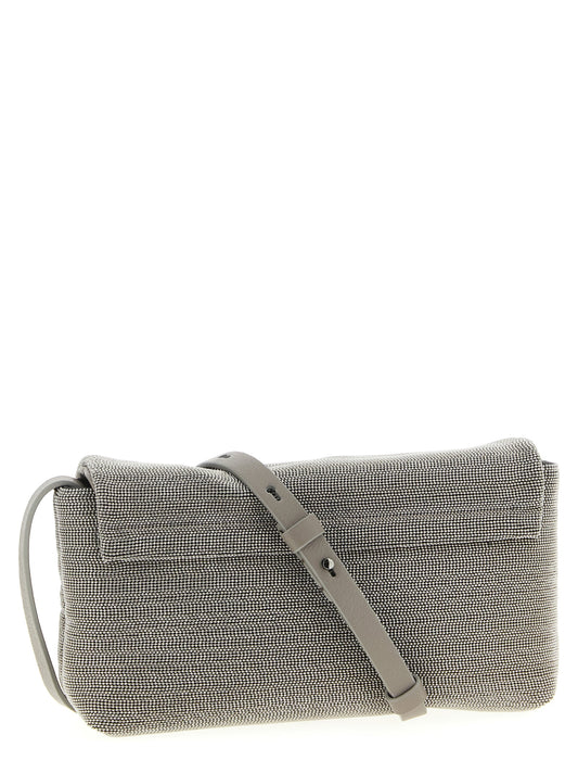 Brunello Cucinelli Silver Leather Clutch Bag Curated Luxury Accessories by Orvyn