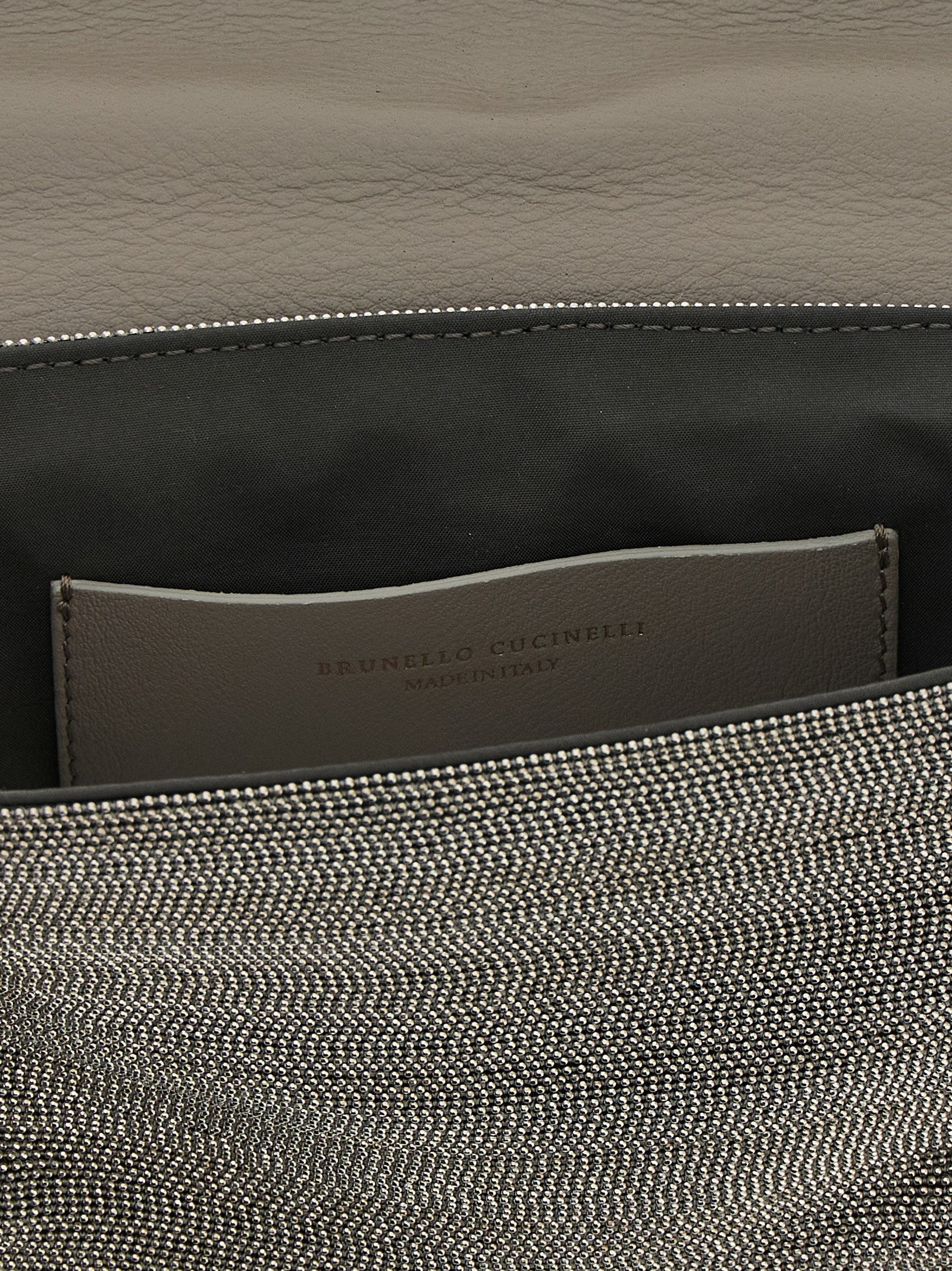 Brunello Cucinelli Silver Leather Clutch Bag Curated Luxury Accessories by Orvyn