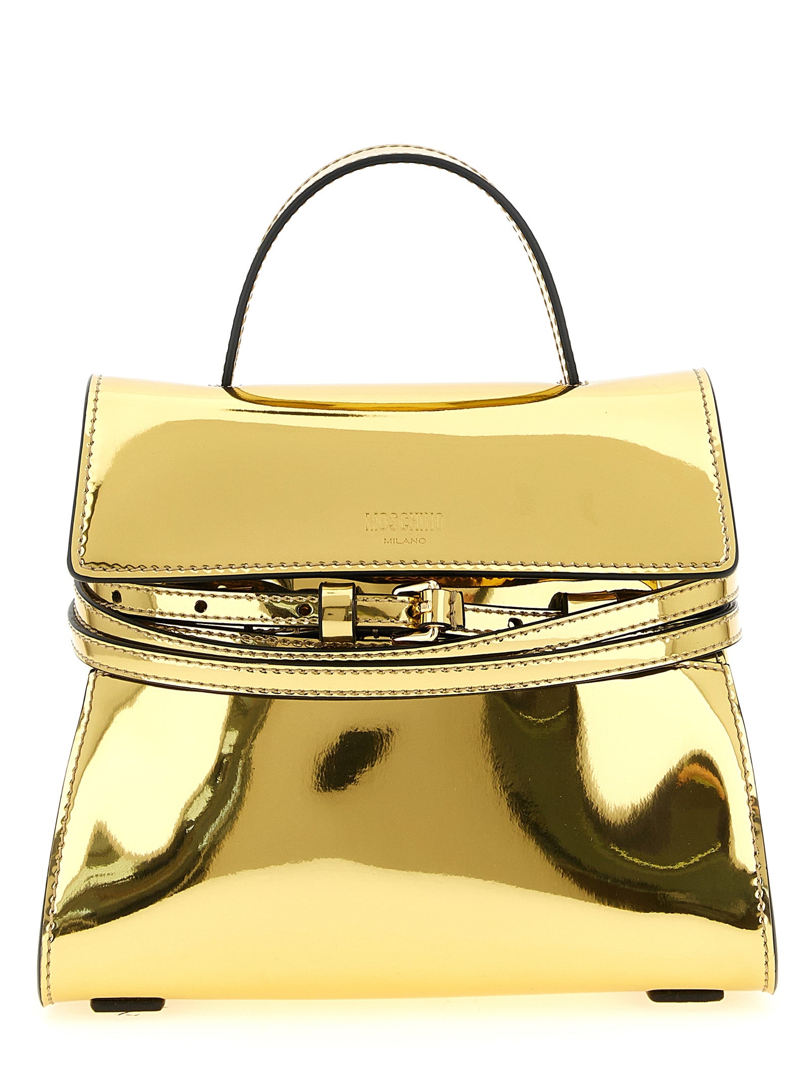 Moschino Gold Polyethylene Handbag Curated Luxury Accessories by Orvyn