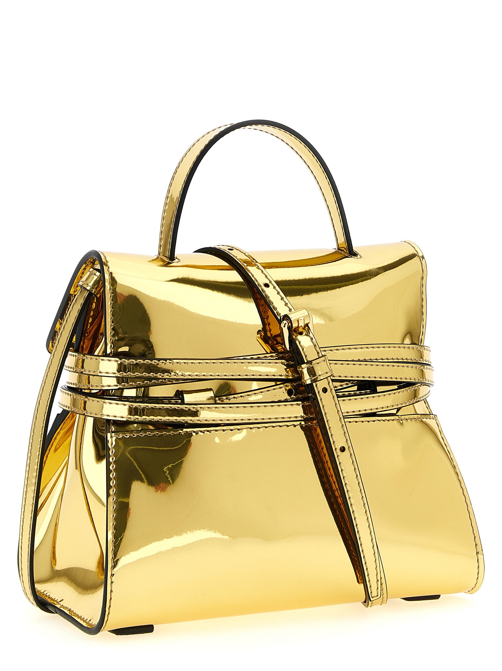 Moschino Gold Polyethylene Handbag Curated Luxury Accessories by Orvyn