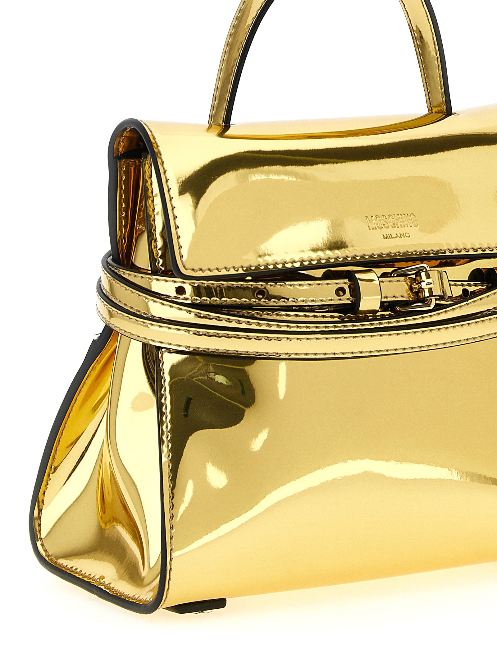 Moschino Gold Polyethylene Handbag Curated Luxury Accessories by Orvyn