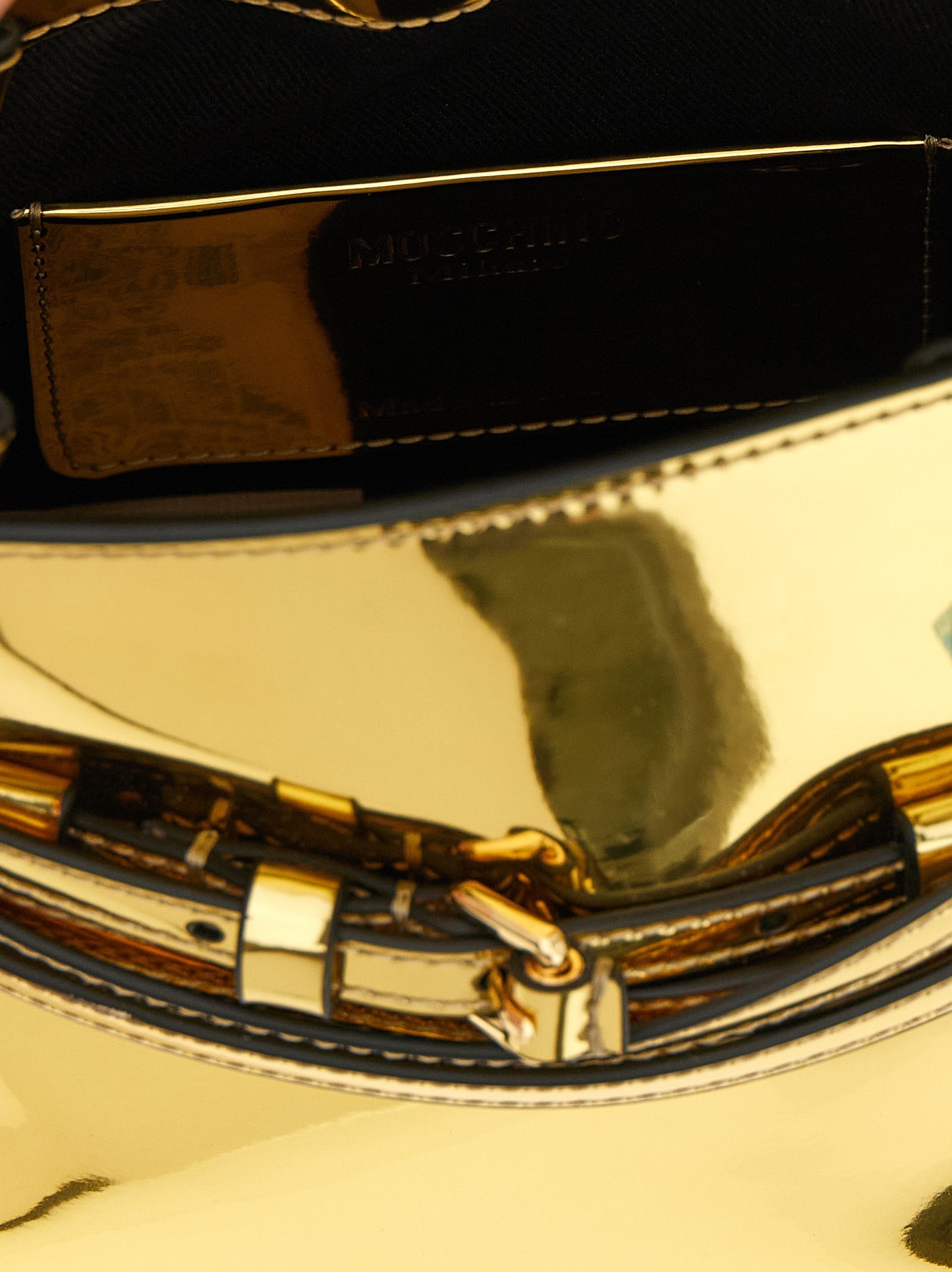 Moschino Gold Polyethylene Handbag Curated Luxury Accessories by Orvyn