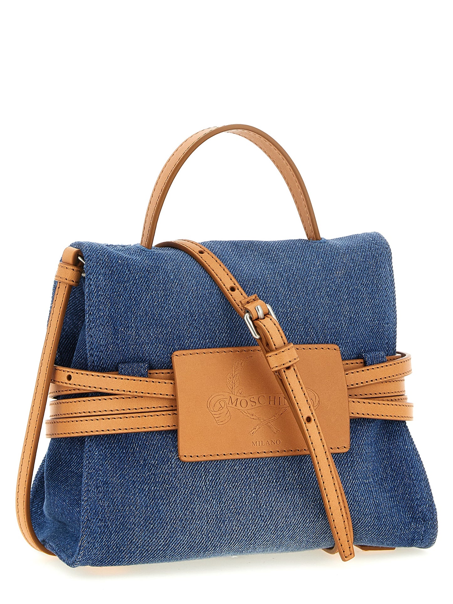 Moschino Blue Cotton Handbag Curated Luxury Accessories by Orvyn