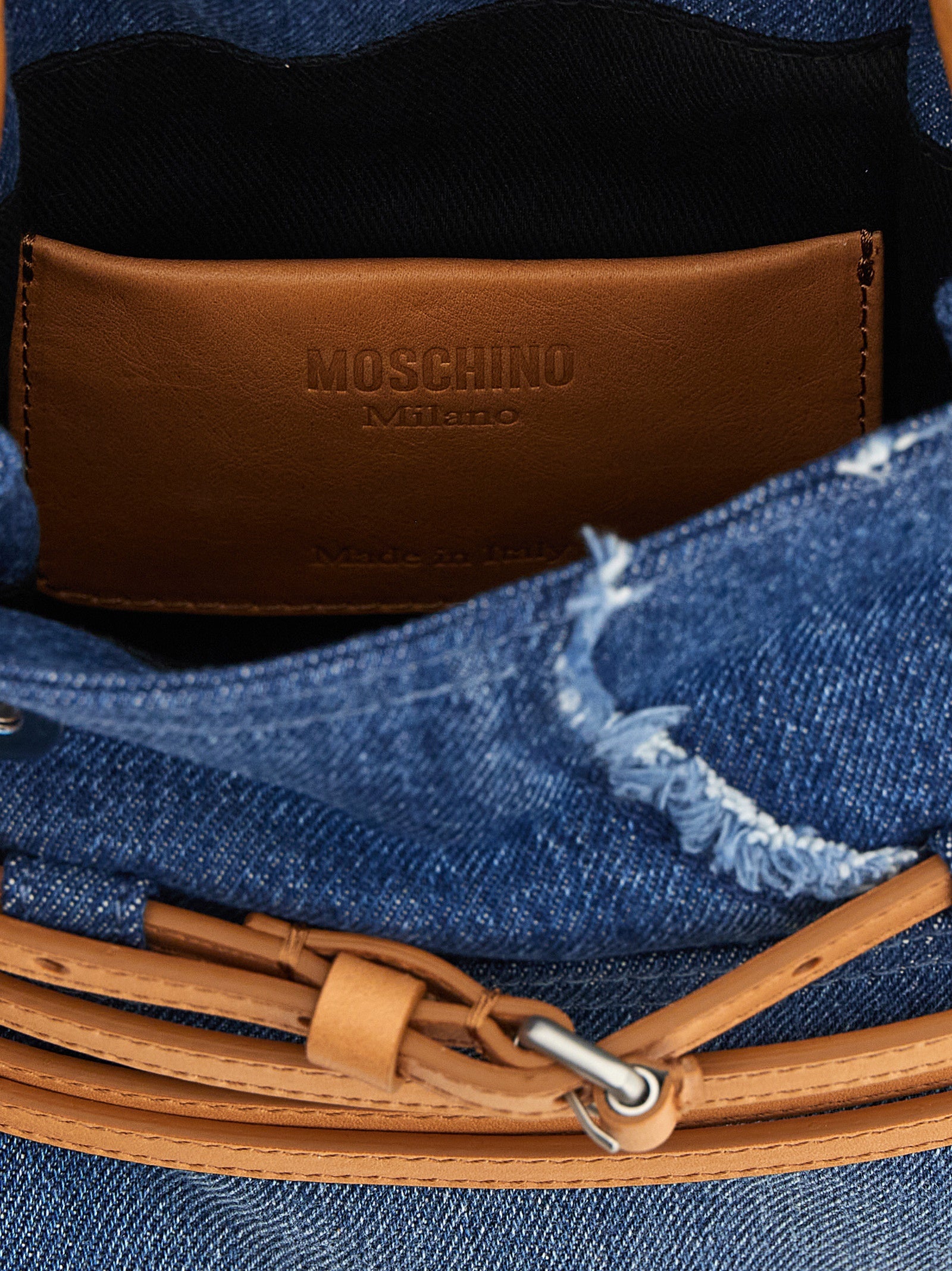 Moschino Blue Cotton Handbag Curated Luxury Accessories by Orvyn