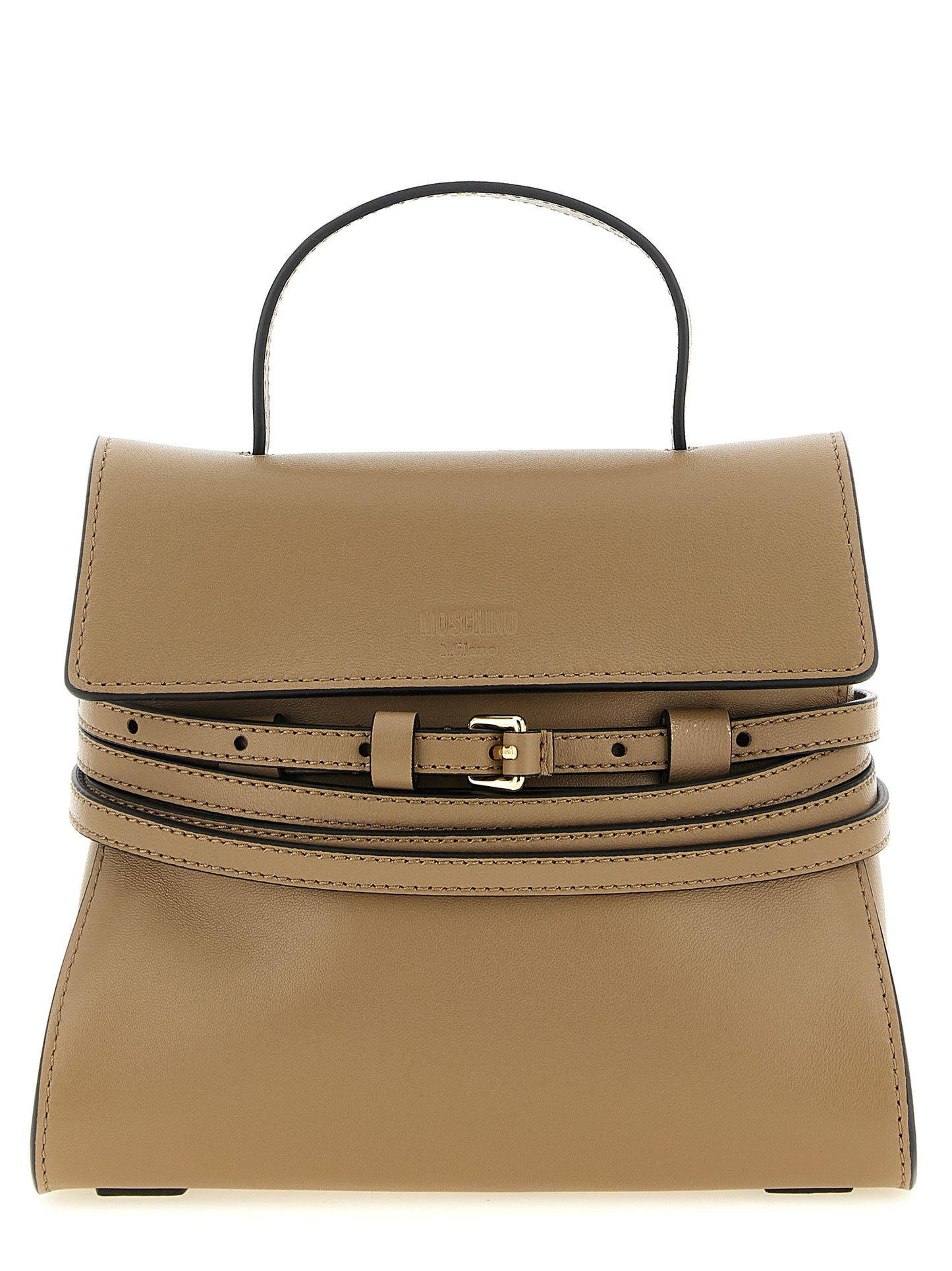 Moschino Beige Napa Leather / Calf Bos Taurus Handbag Curated Luxury Accessories by Orvyn
