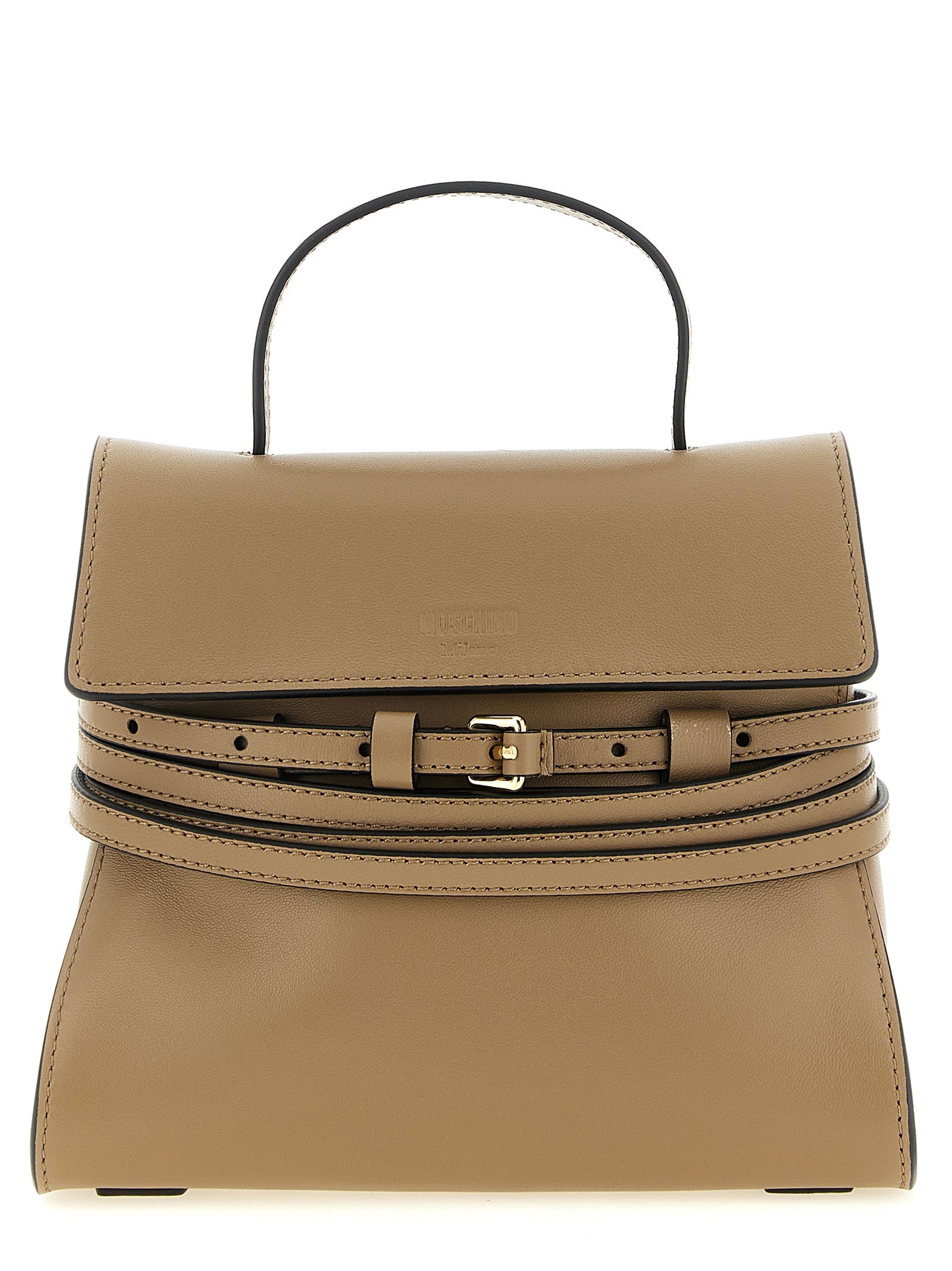 Moschino Beige Napa Leather / Calf Bos Taurus Handbag Curated Luxury Accessories by Orvyn