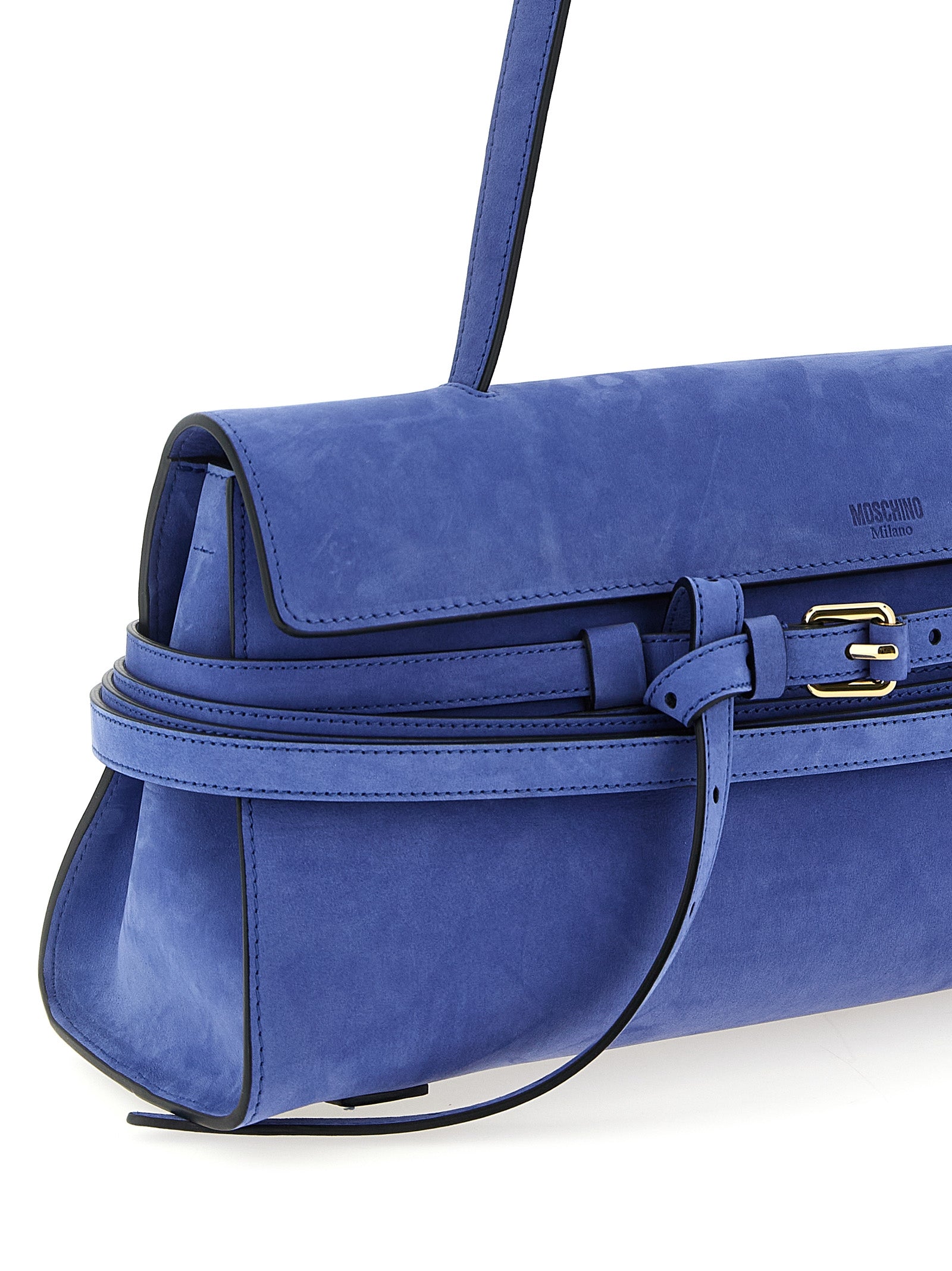 Moschino Blue Calfskin Shoulder Bag Curated Luxury Accessories by Orvyn