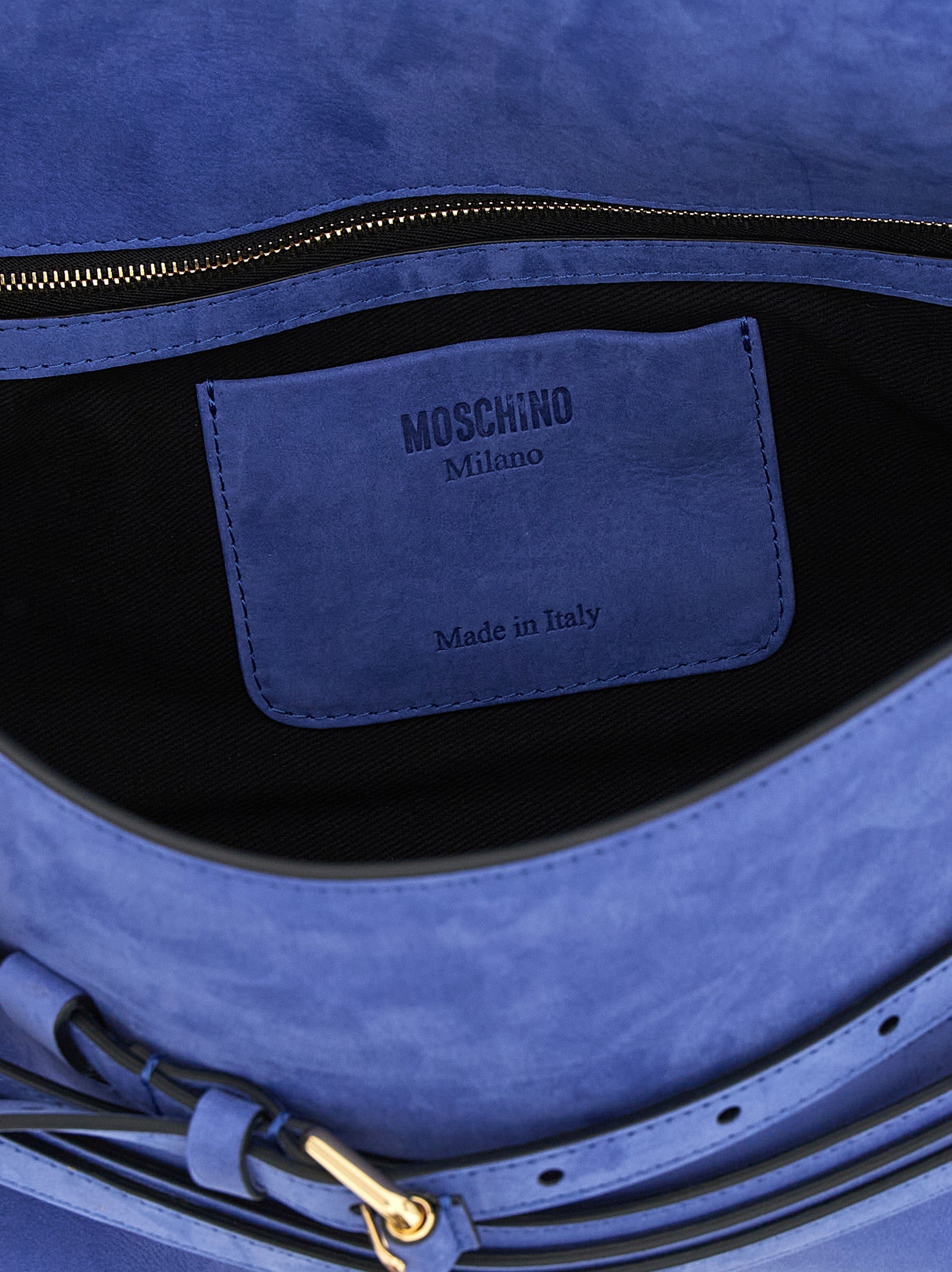 Moschino Blue Calfskin Shoulder Bag Curated Luxury Accessories by Orvyn