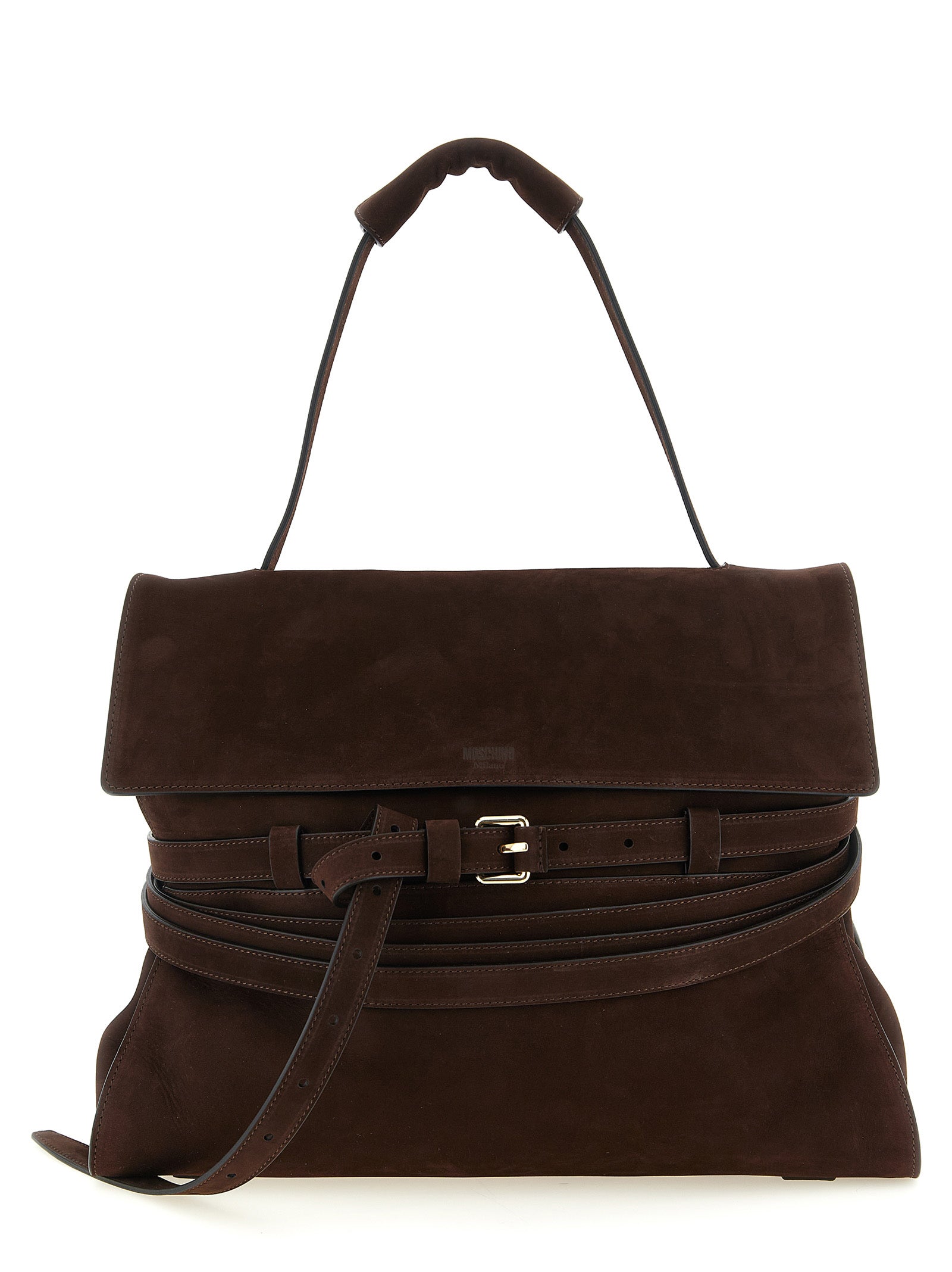 Moschino Brown Calfskin Shoulder Bag Curated Luxury Accessories by Orvyn