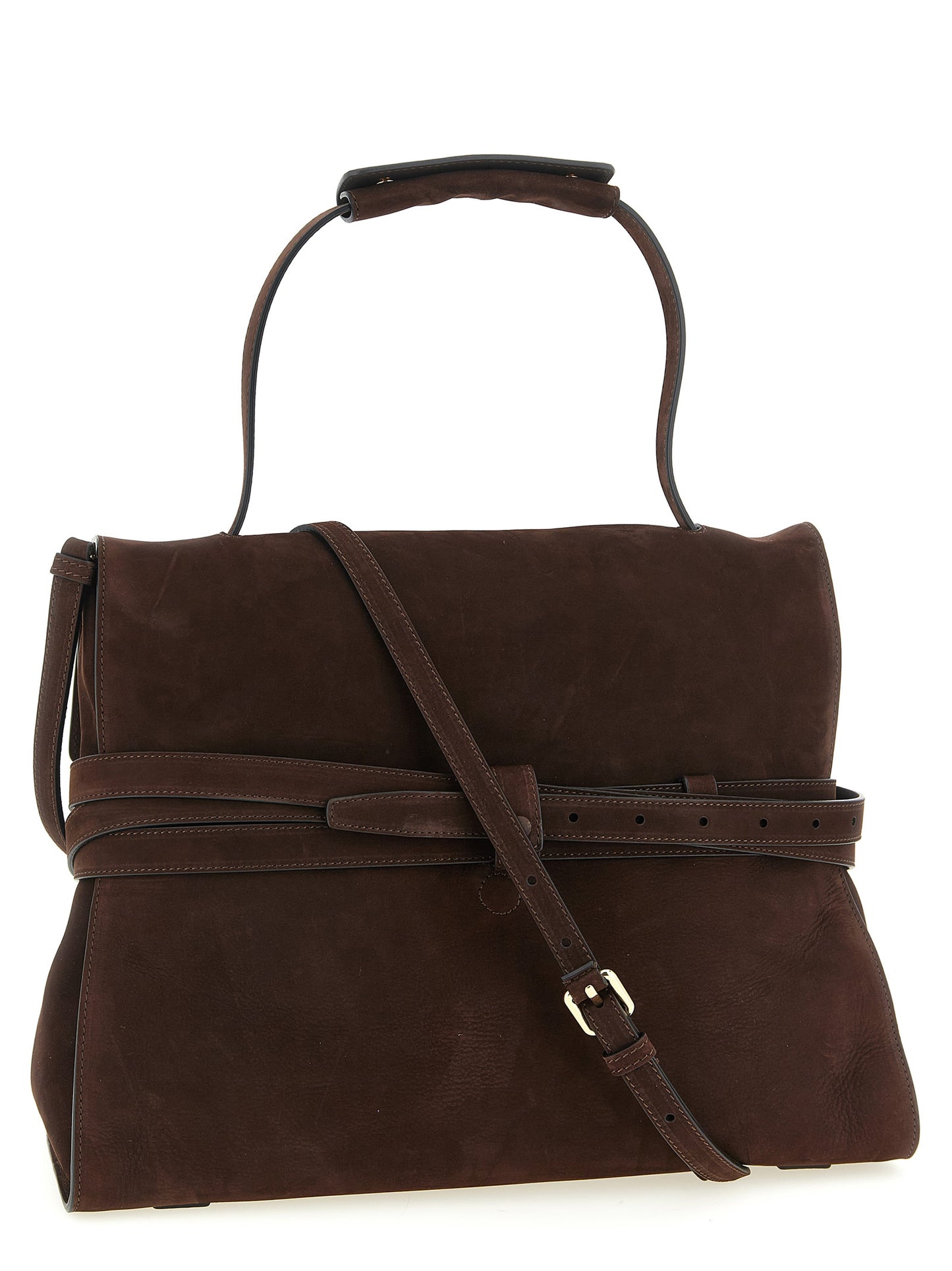 Moschino Brown Calfskin Shoulder Bag Curated Luxury Accessories by Orvyn