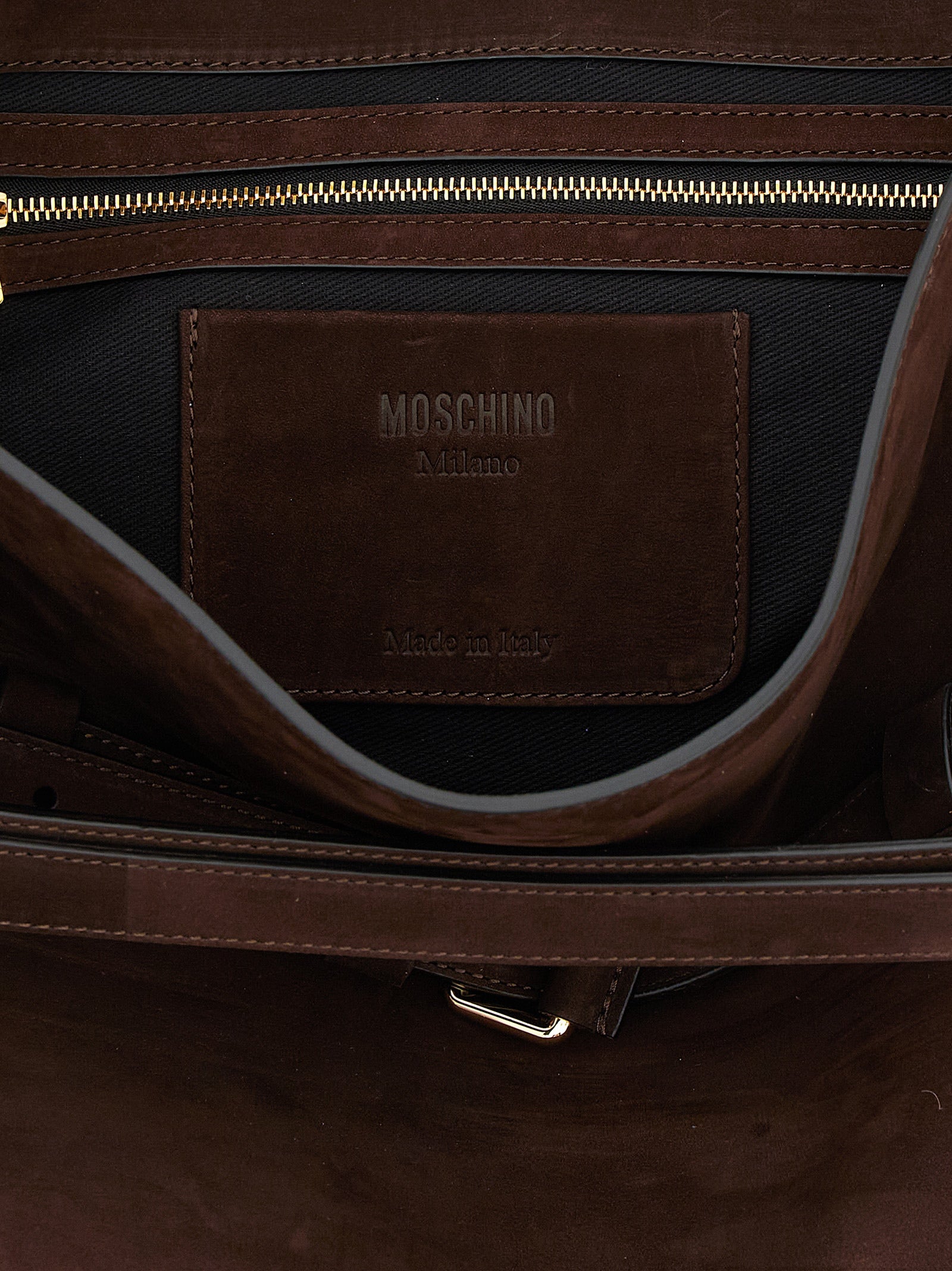 Moschino Brown Calfskin Shoulder Bag Curated Luxury Accessories by Orvyn