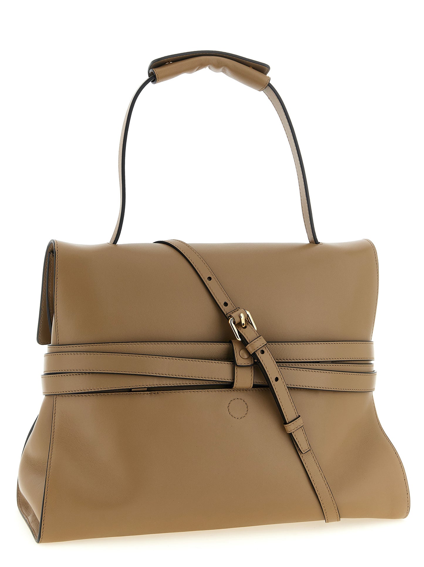 Moschino Beige Napa Leather / Calf Bos Taurus Shoulder Bag Curated Luxury Accessories by Orvyn