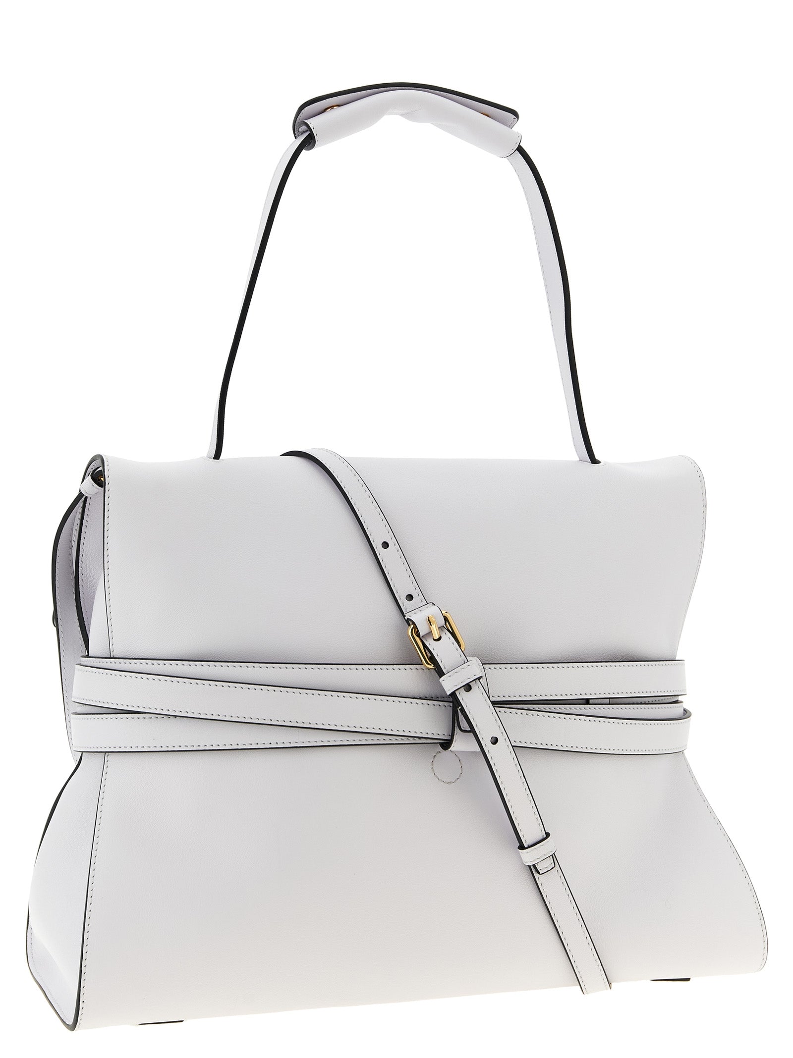 Moschino White Napa Leather / Calf Bos Taurus Shoulder Bag Curated Luxury Accessories by Orvyn
