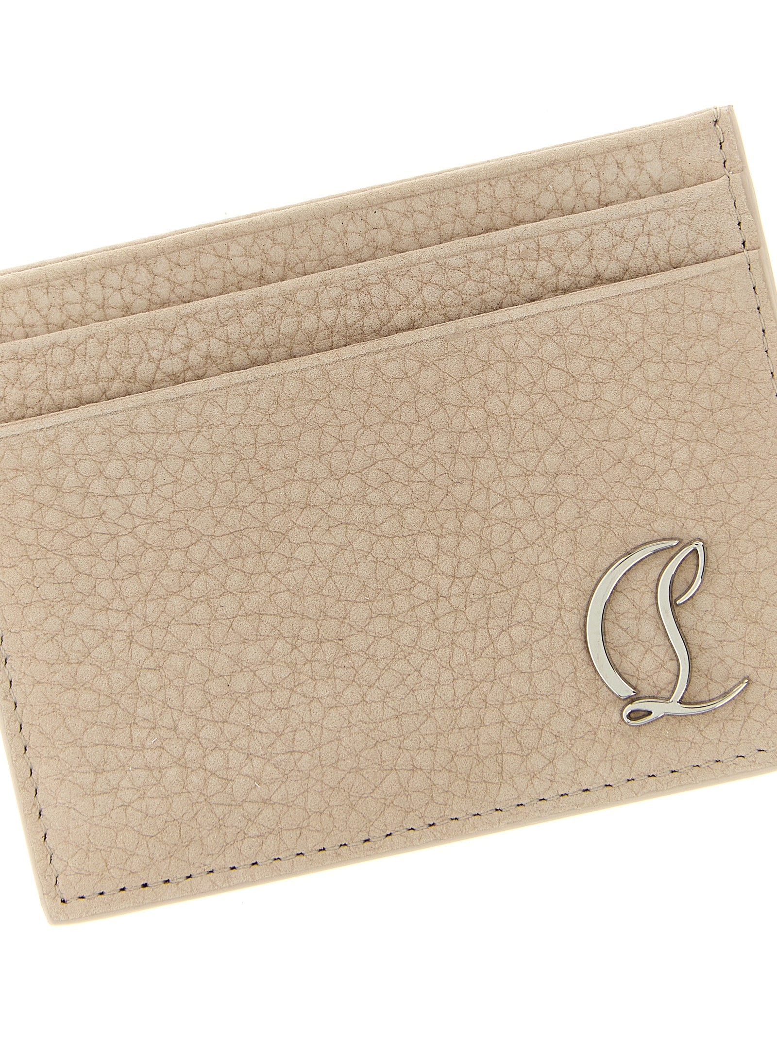 Christian Louboutin Beige Calfskin Cardholder Curated Luxury Accessories by Orvyn