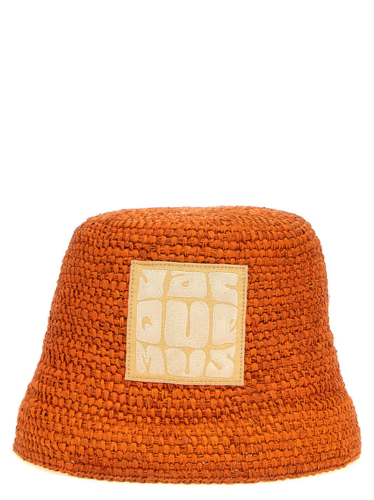 Jacquemus Orange Raffia Bucket Hat Curated Luxury Accessories by Orvyn
