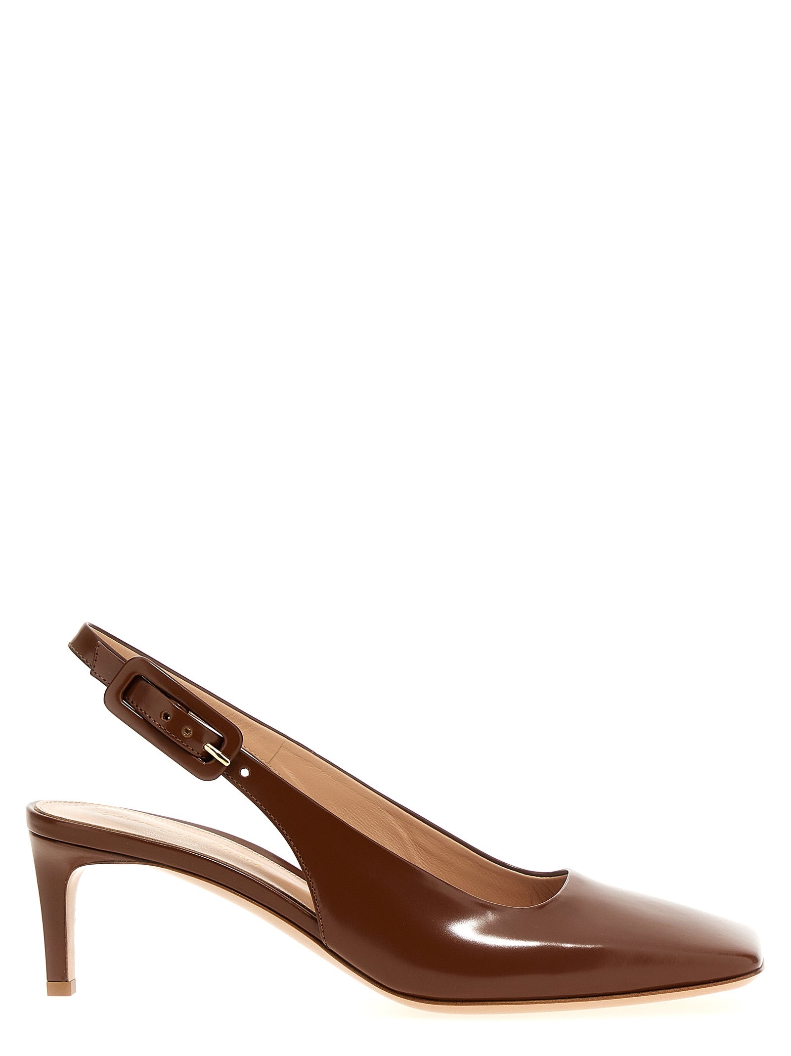 Gianvito Rossi Brown Goatskin Mid Heel Pumps Curated Luxury Accessories by Orvyn