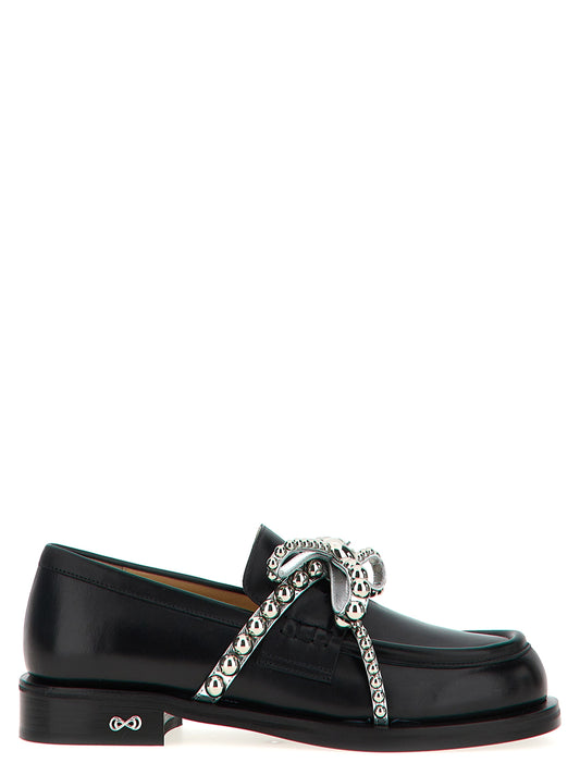MACH & MACH Black Leather Slip-On Loafers Curated Luxury Accessories by Orvyn