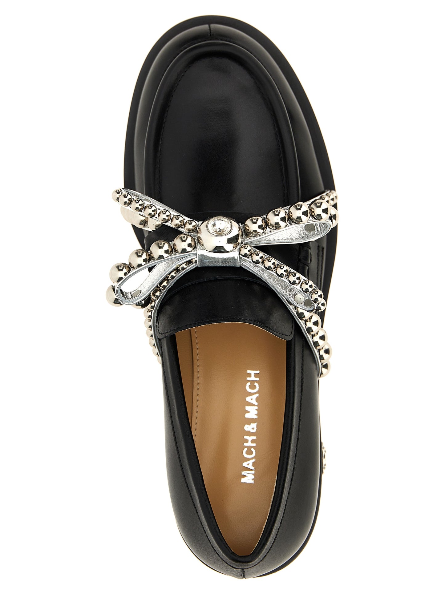 MACH & MACH Black Leather Slip-On Loafers Curated Luxury Accessories by Orvyn