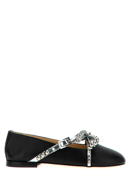 MACH & MACH Black Leather Ballet Flats Curated Luxury Accessories by Orvyn