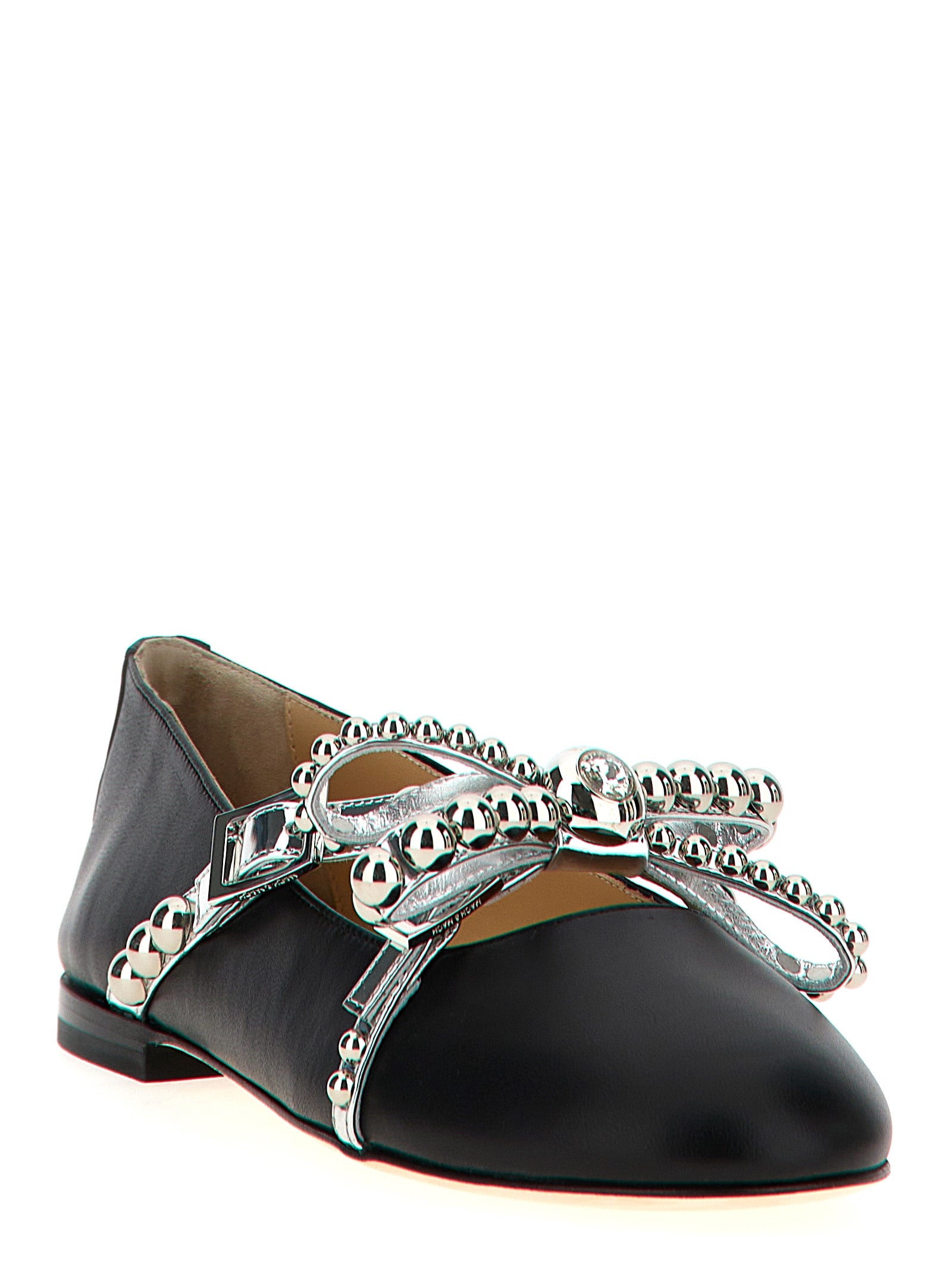 MACH & MACH Black Leather Ballet Flats Curated Luxury Accessories by Orvyn