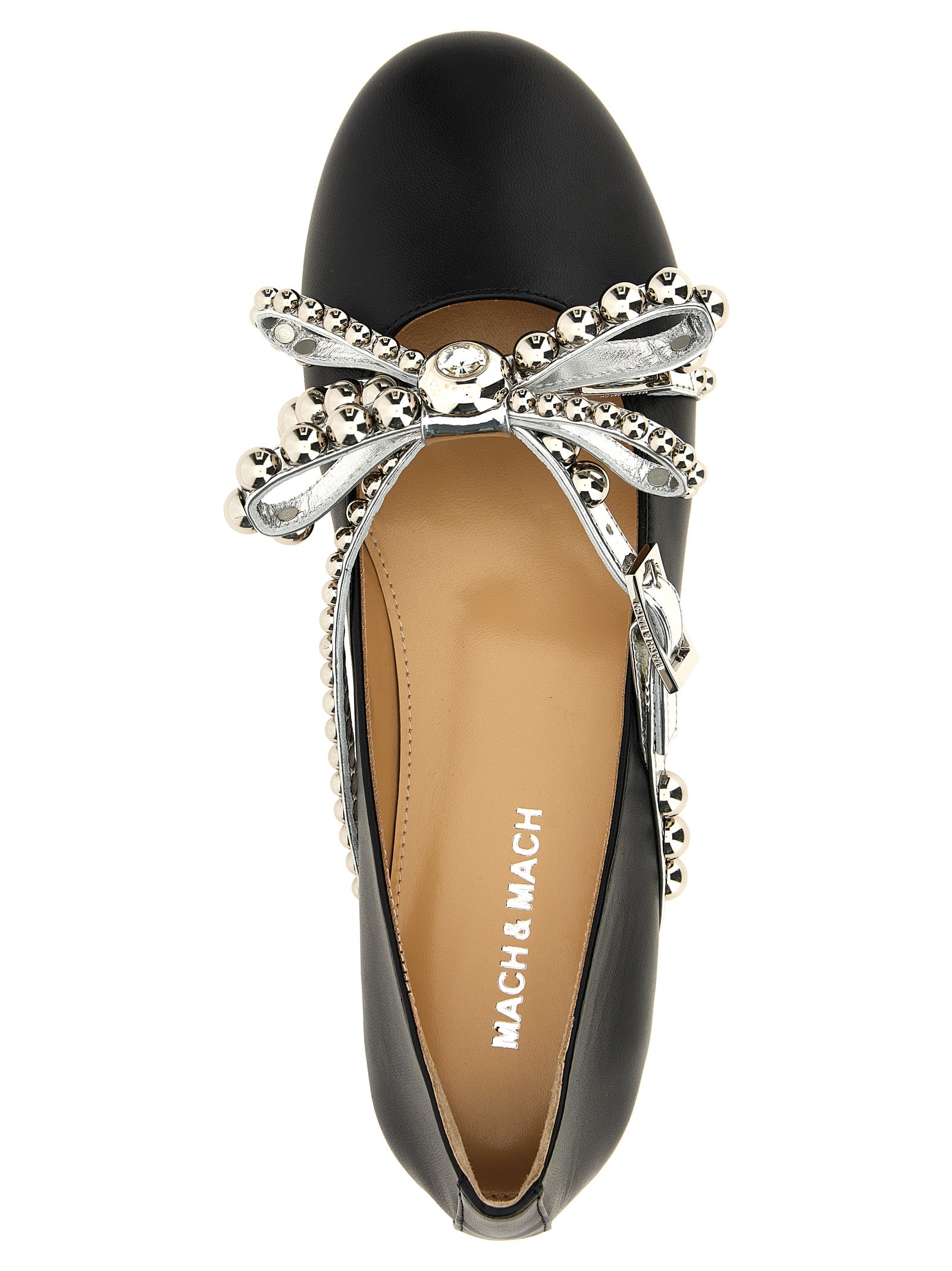 MACH & MACH Black Leather Ballet Flats Curated Luxury Accessories by Orvyn