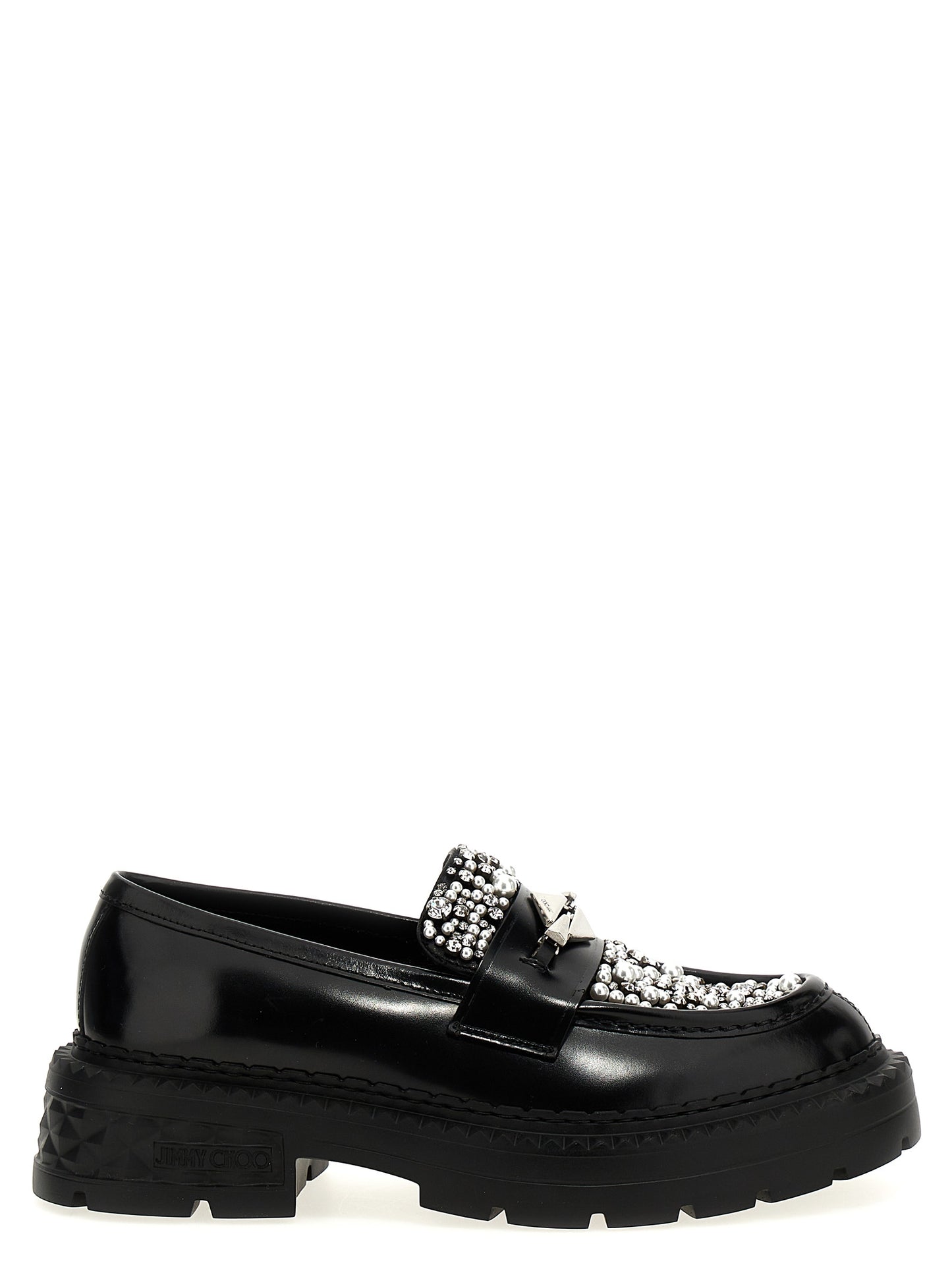 Jimmy Choo Black Calfskin Slip-On Loafers Curated Luxury Accessories by Orvyn