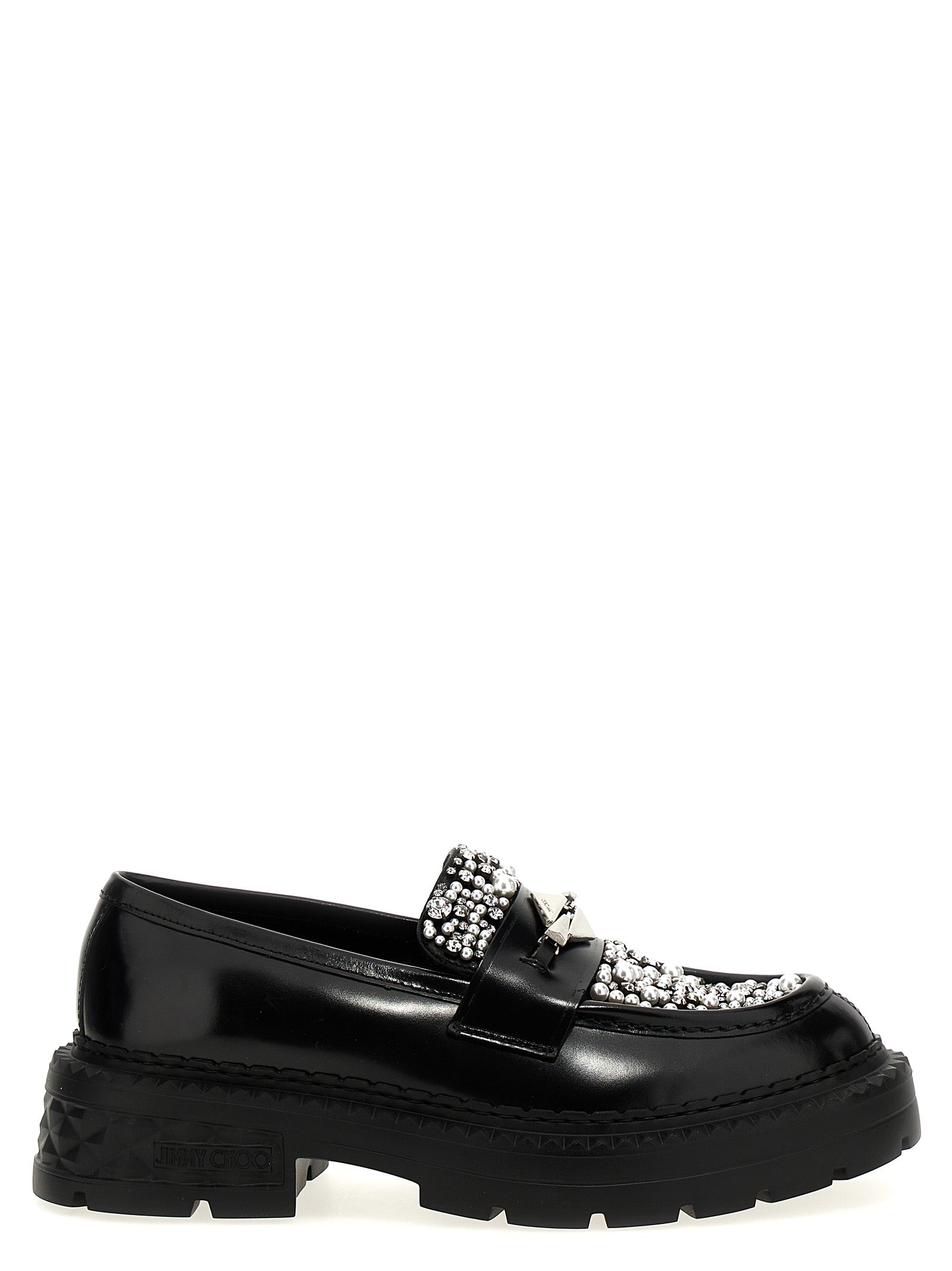 Jimmy Choo Black Calfskin Slip-On Loafers Curated Luxury Accessories by Orvyn
