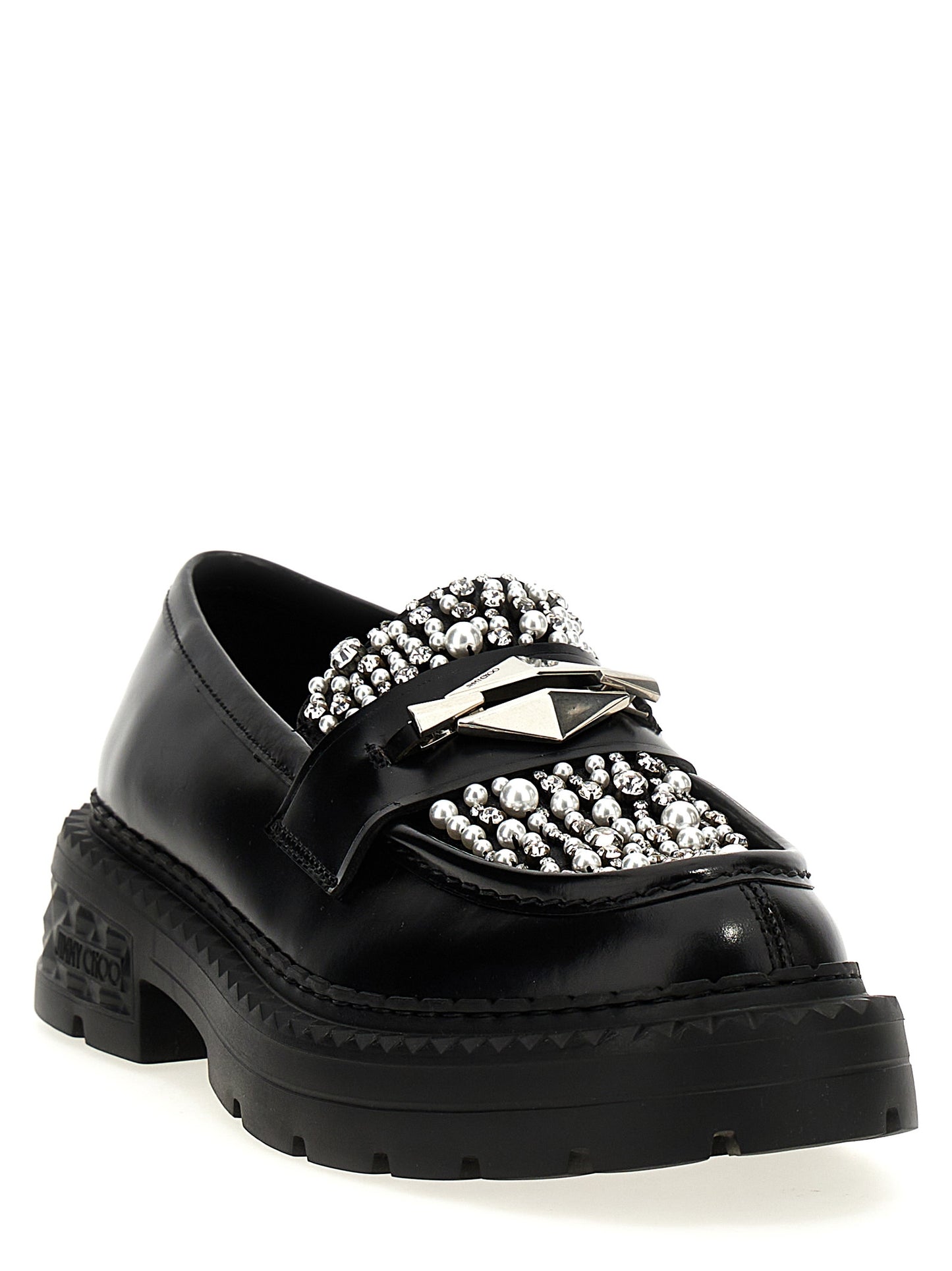 Jimmy Choo Black Calfskin Slip-On Loafers Curated Luxury Accessories by Orvyn