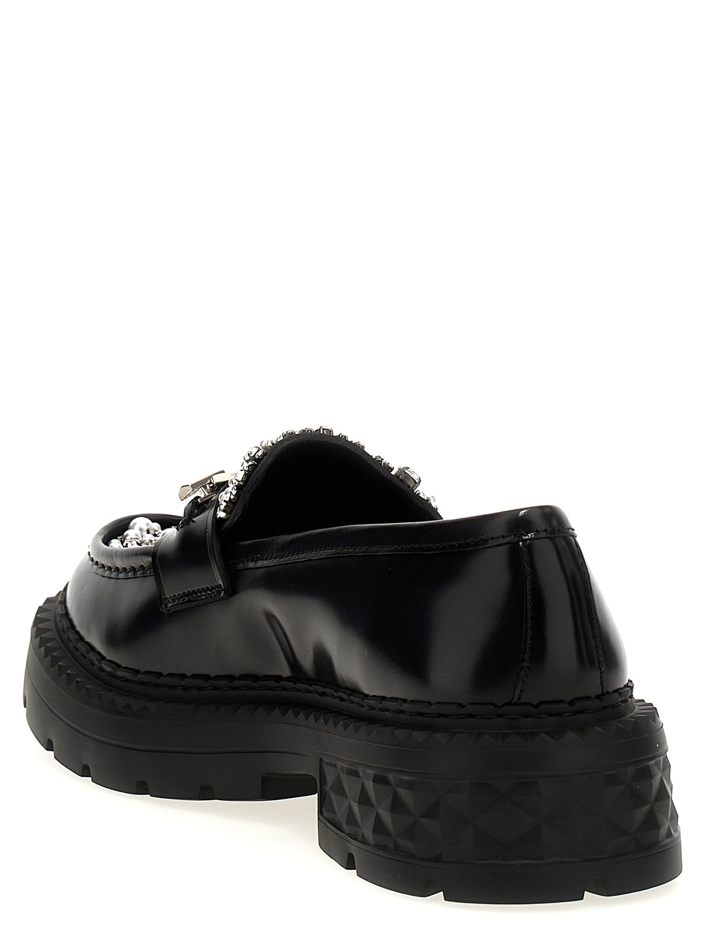 Jimmy Choo Black Calfskin Slip-On Loafers Curated Luxury Accessories by Orvyn