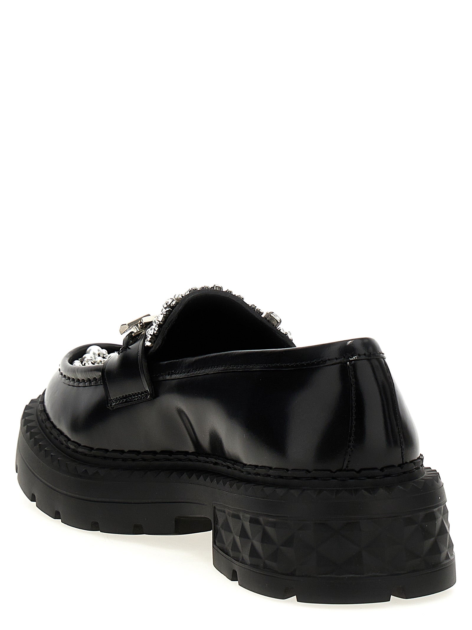 Jimmy Choo Black Calfskin Slip-On Loafers Curated Luxury Accessories by Orvyn