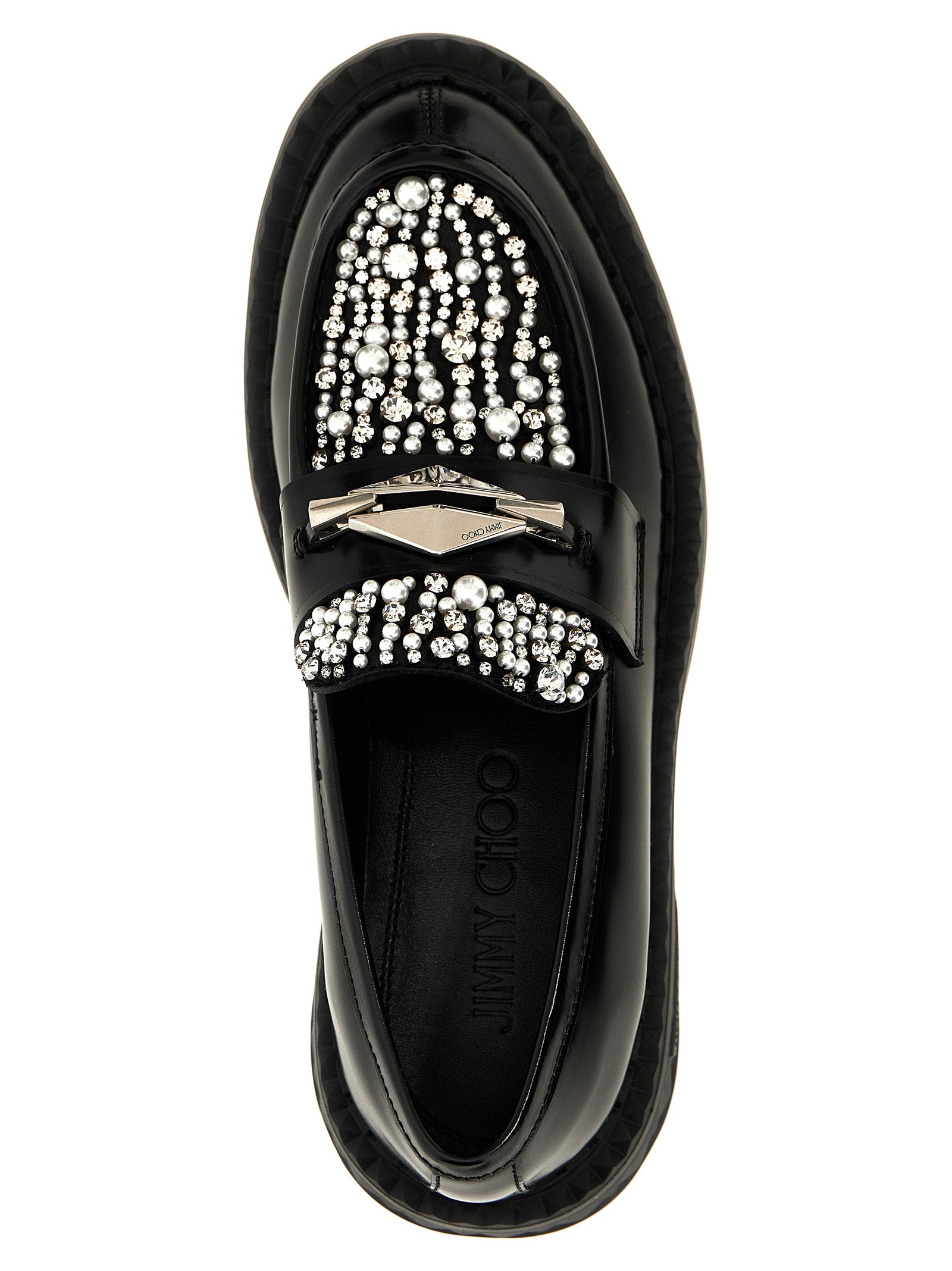 Jimmy Choo Black Calfskin Slip-On Loafers Curated Luxury Accessories by Orvyn