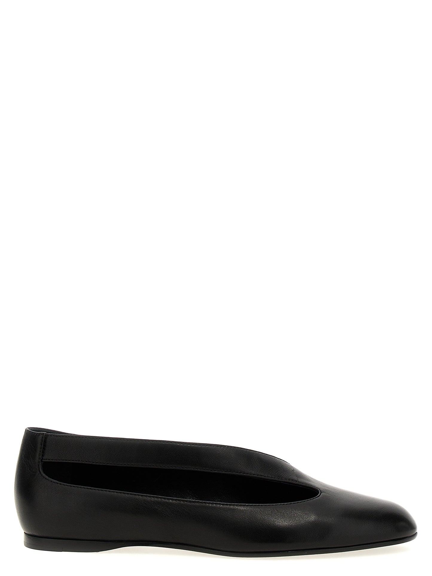 Khaite Black Lamb Leather Ballet Flats Curated Luxury Accessories by Orvyn