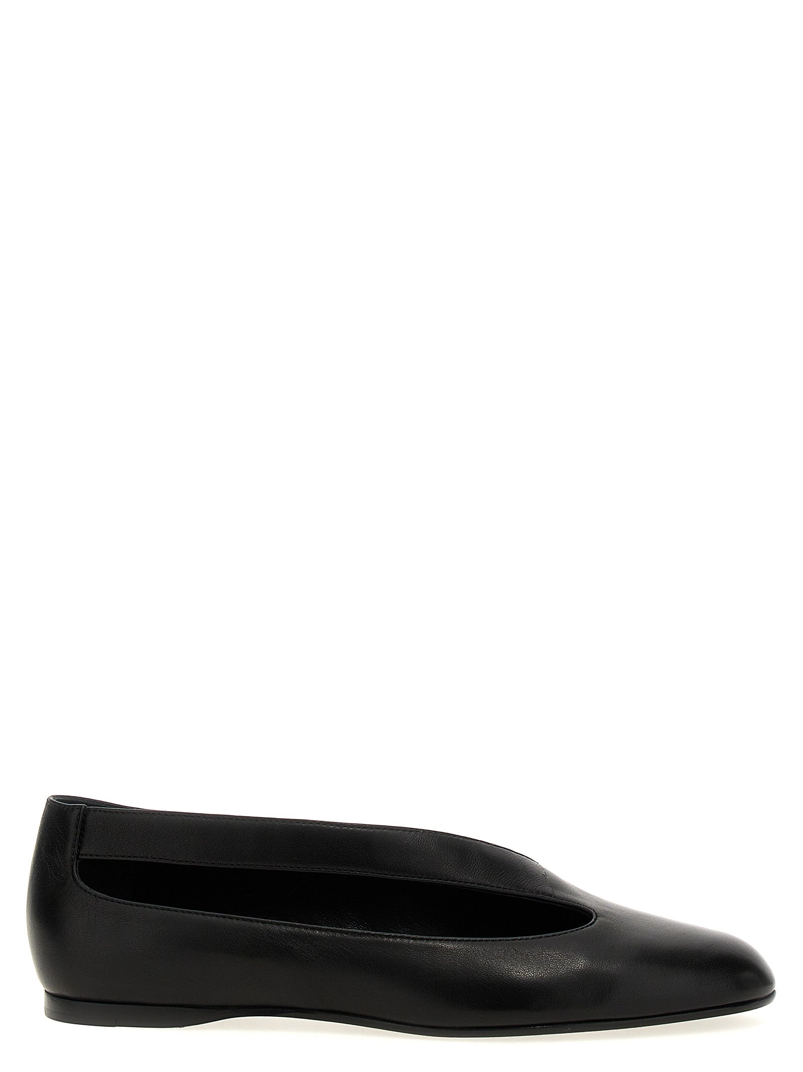 Khaite Black Lamb Leather Ballet Flats Curated Luxury Accessories by Orvyn