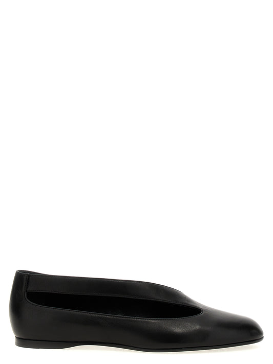 Khaite Black Lamb Leather Ballet Flats Curated Luxury Accessories by Orvyn