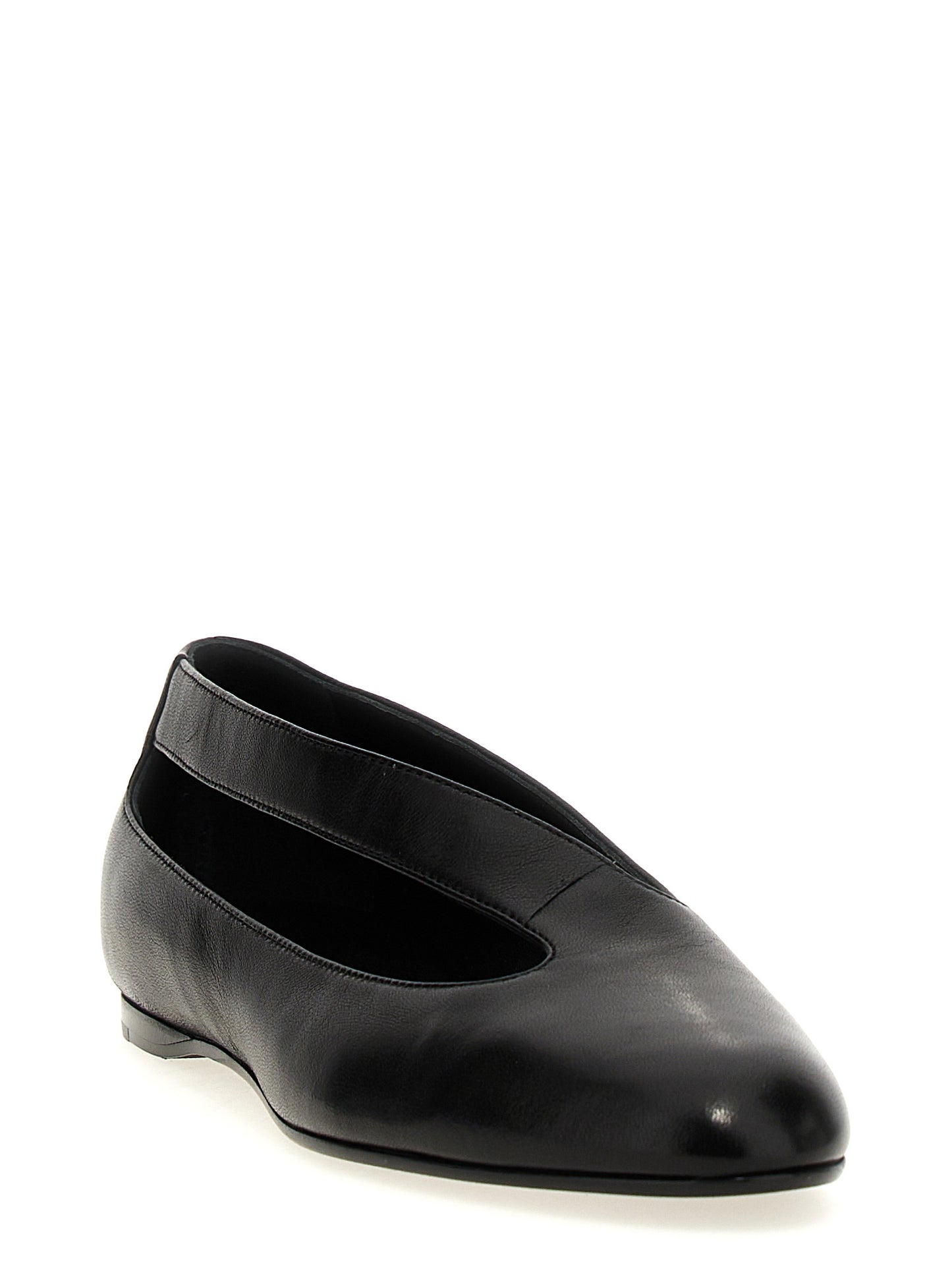 Khaite Black Lamb Leather Ballet Flats Curated Luxury Accessories by Orvyn