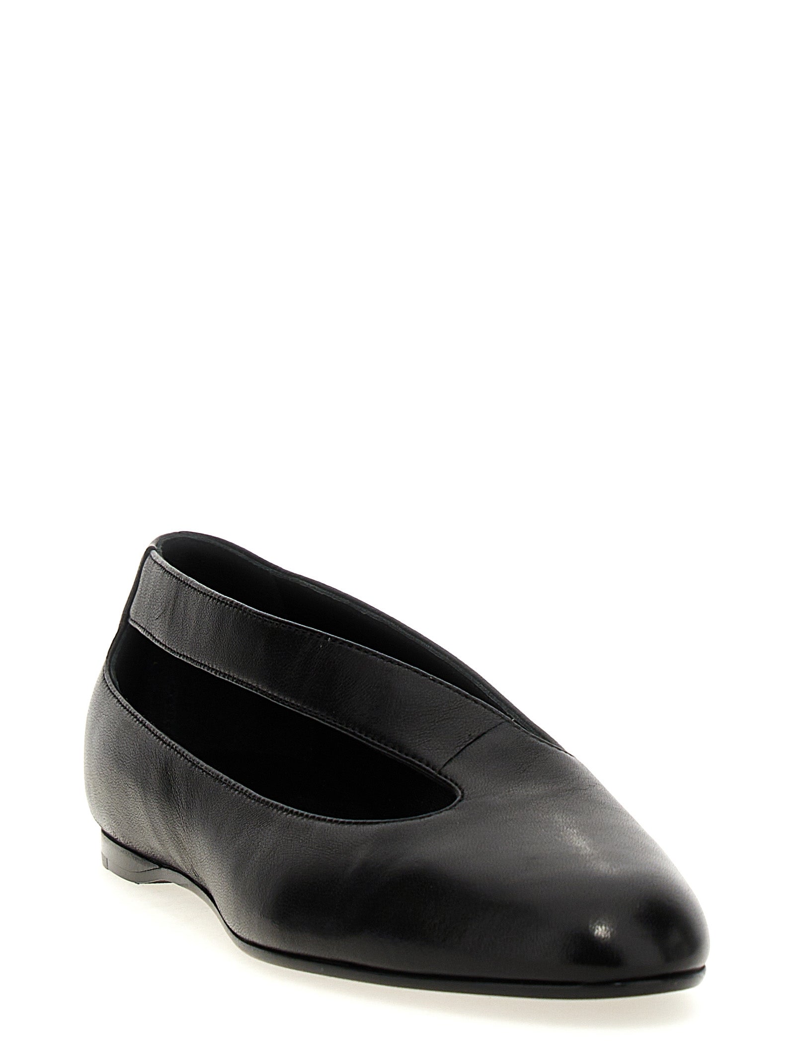 Khaite Black Lamb Leather Ballet Flats Curated Luxury Accessories by Orvyn