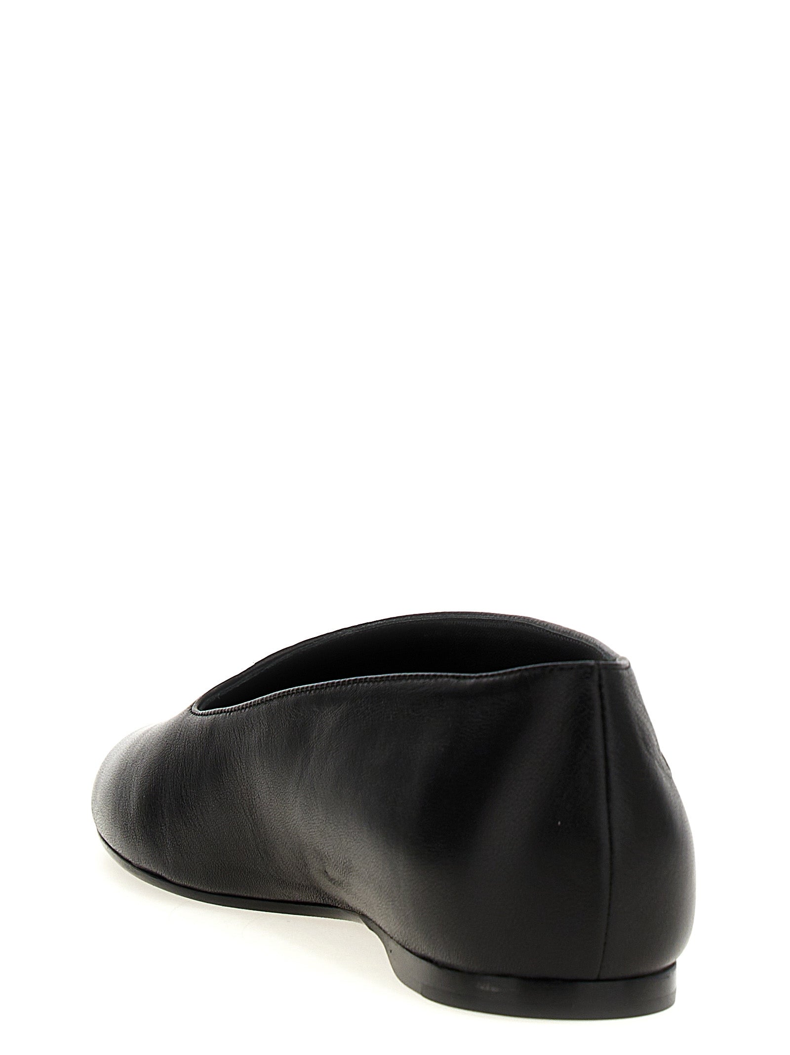 Khaite Black Lamb Leather Ballet Flats Curated Luxury Accessories by Orvyn