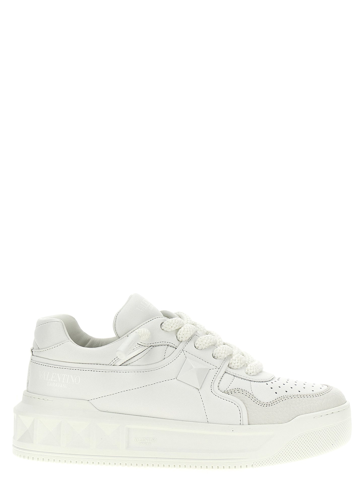 Valentino Garavani White One Stud Xl Nappa Leather Low-Top Sneaker