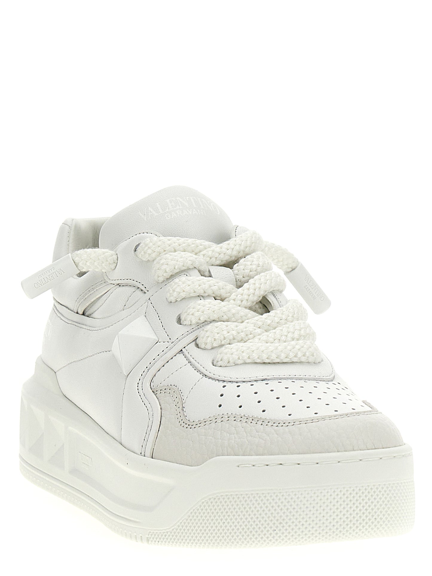 Valentino Garavani White One Stud Xl Nappa Leather Low-Top Sneaker