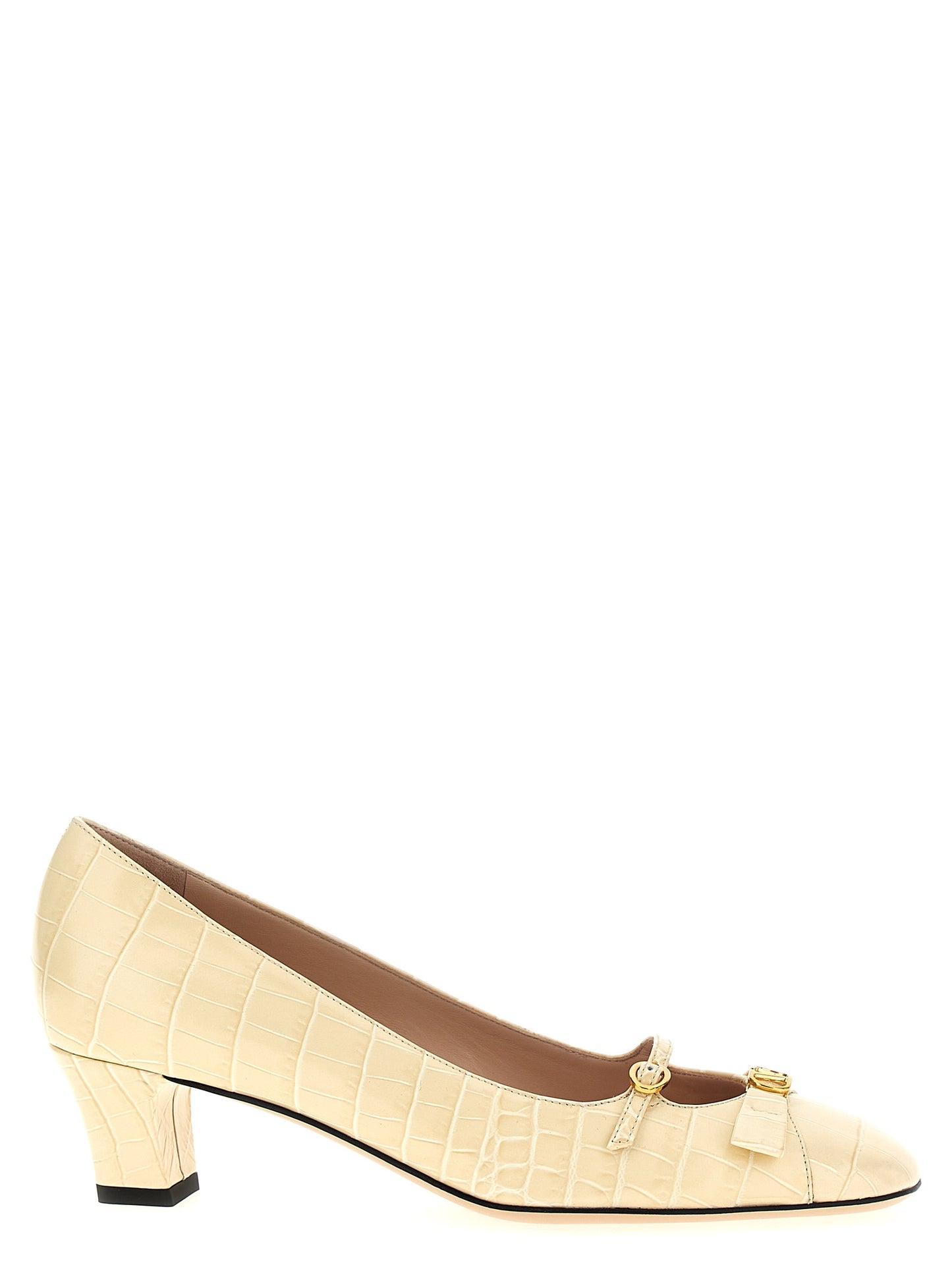 Valentino Garavani White Calfskin Mid Heel Pumps Curated Luxury Accessories by Orvyn