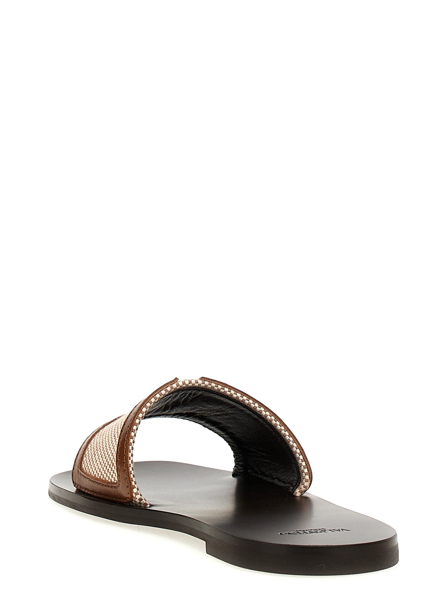 Valentino Garavani Brown Cotton Slides Curated Luxury Accessories by Orvyn