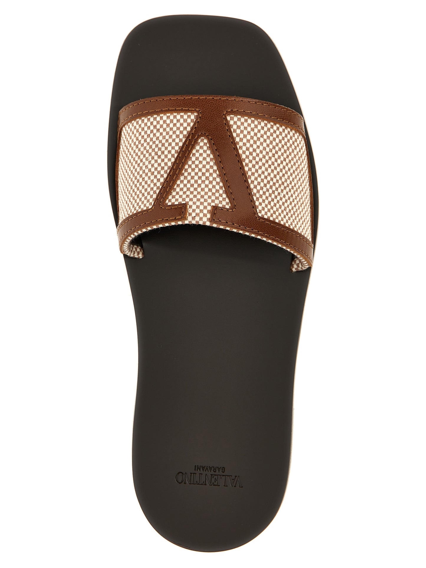Valentino Garavani Brown Cotton Slides Curated Luxury Accessories by Orvyn