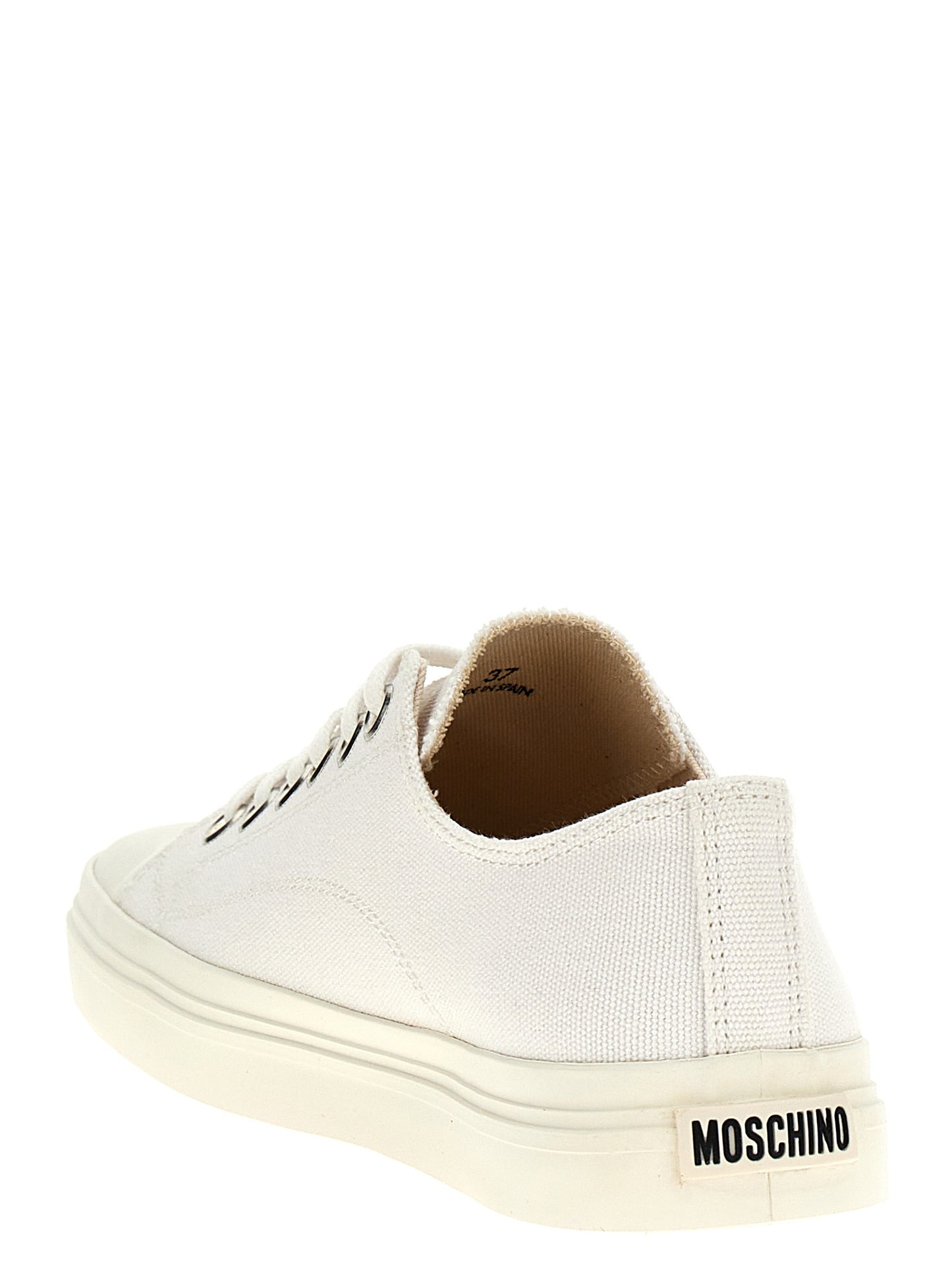 Moschino White Cotton Low Top Sneakers Curated Luxury Accessories by Orvyn