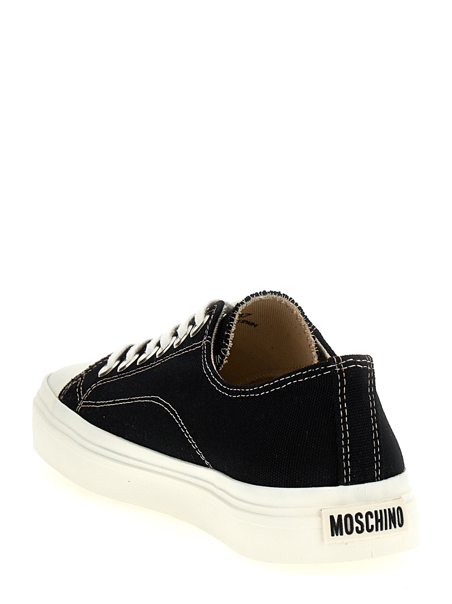 Moschino Black Cotton Low Top Sneakers Curated Luxury Accessories by Orvyn