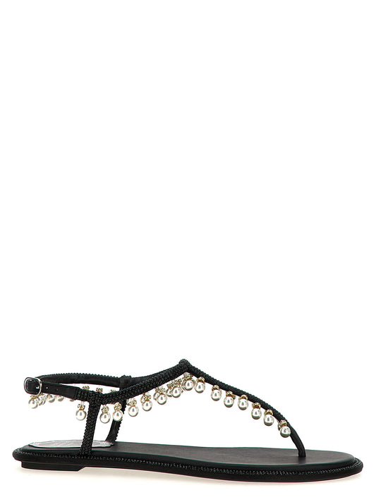 RENE CAOVILLA Black 'Diana' Sandals schwarz