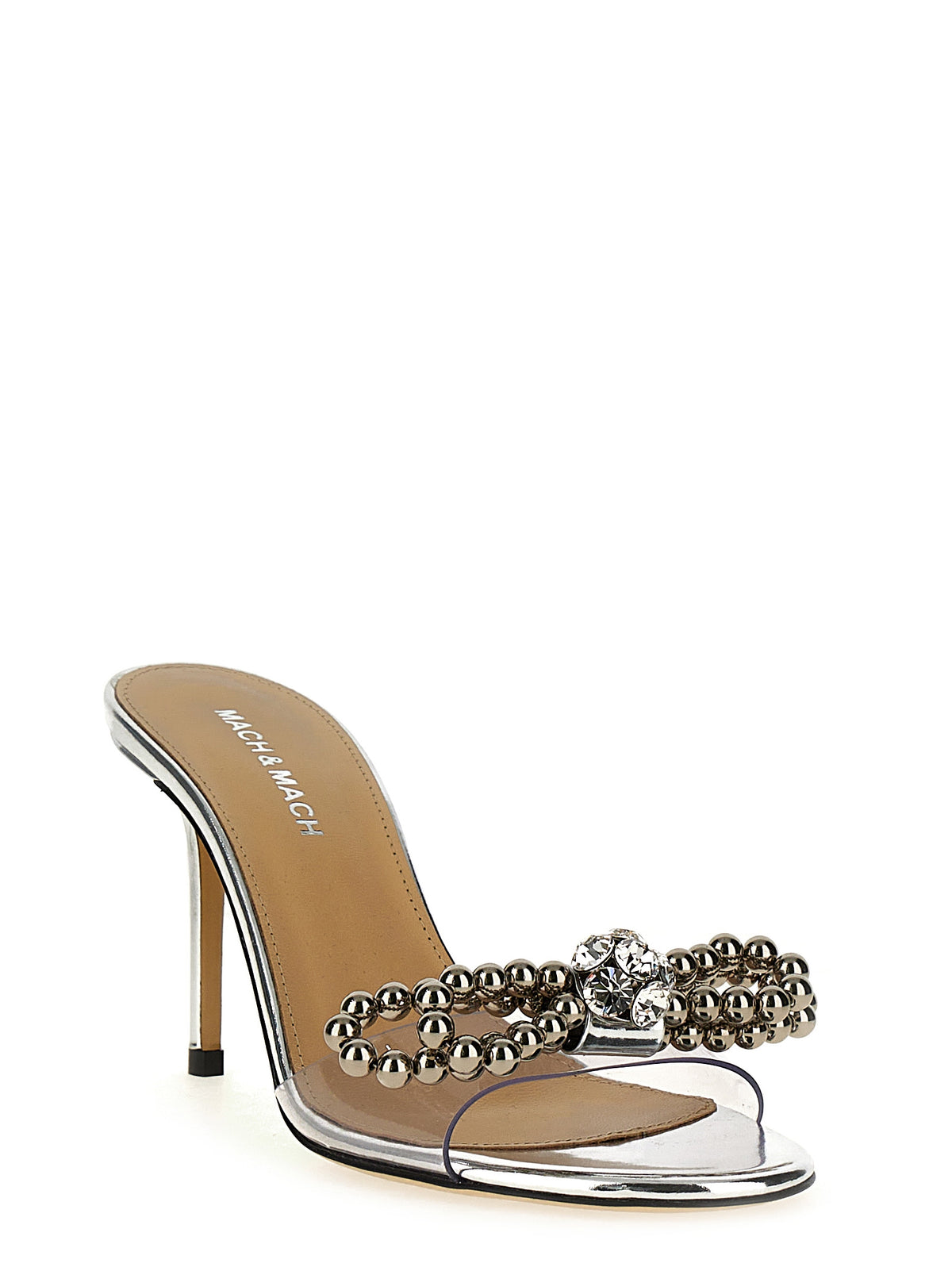 MACH & & Silver 'Stud Bow' Sandals