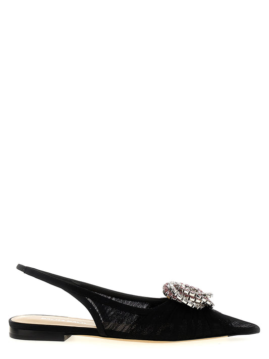 MACH & MACH Black Polyamide Ballet Flats Curated Luxury Accessories by Orvyn