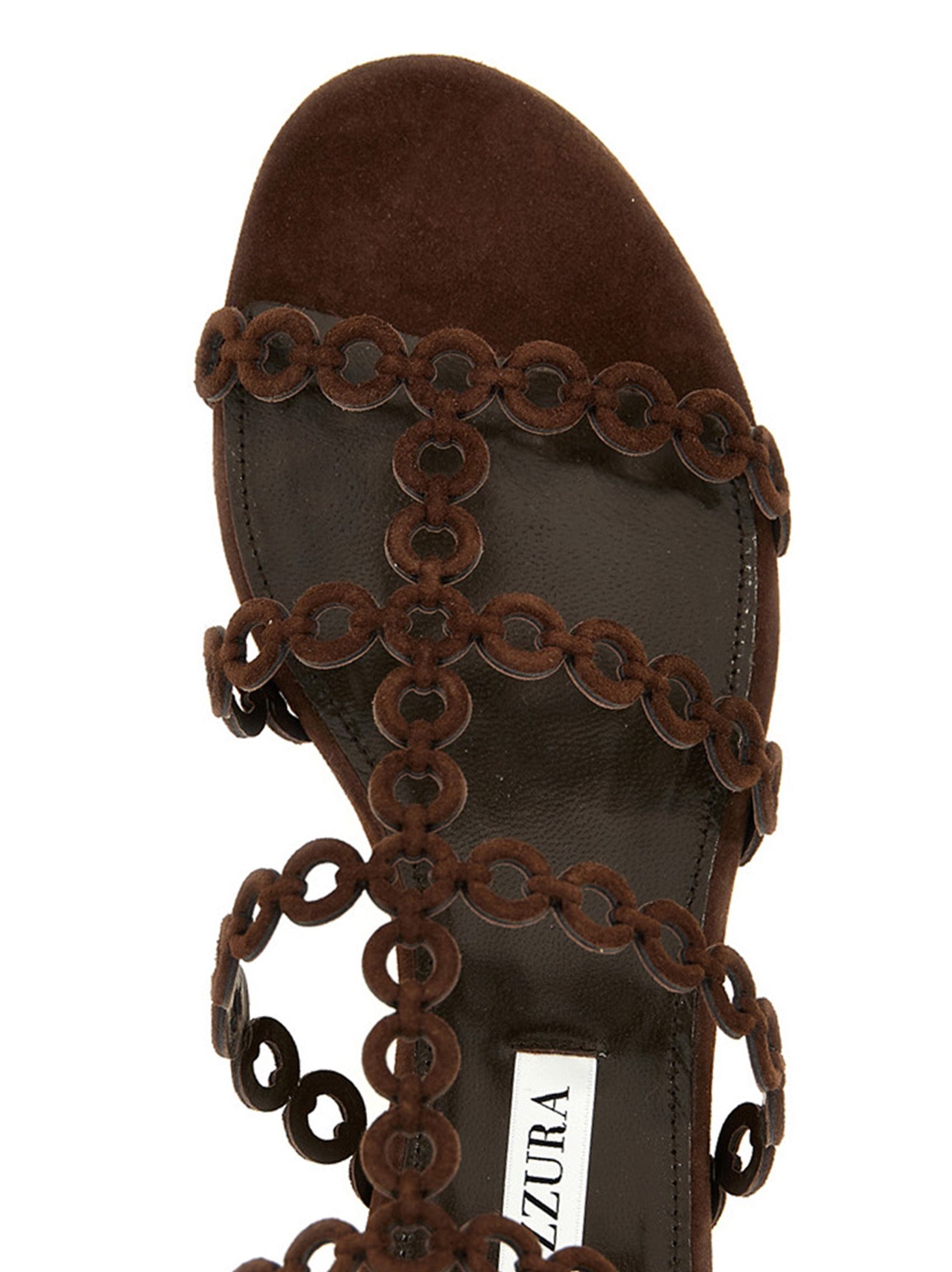 Aquazzura Brown Goatskin Flat Sandals Curated Luxury Accessories by Orvyn