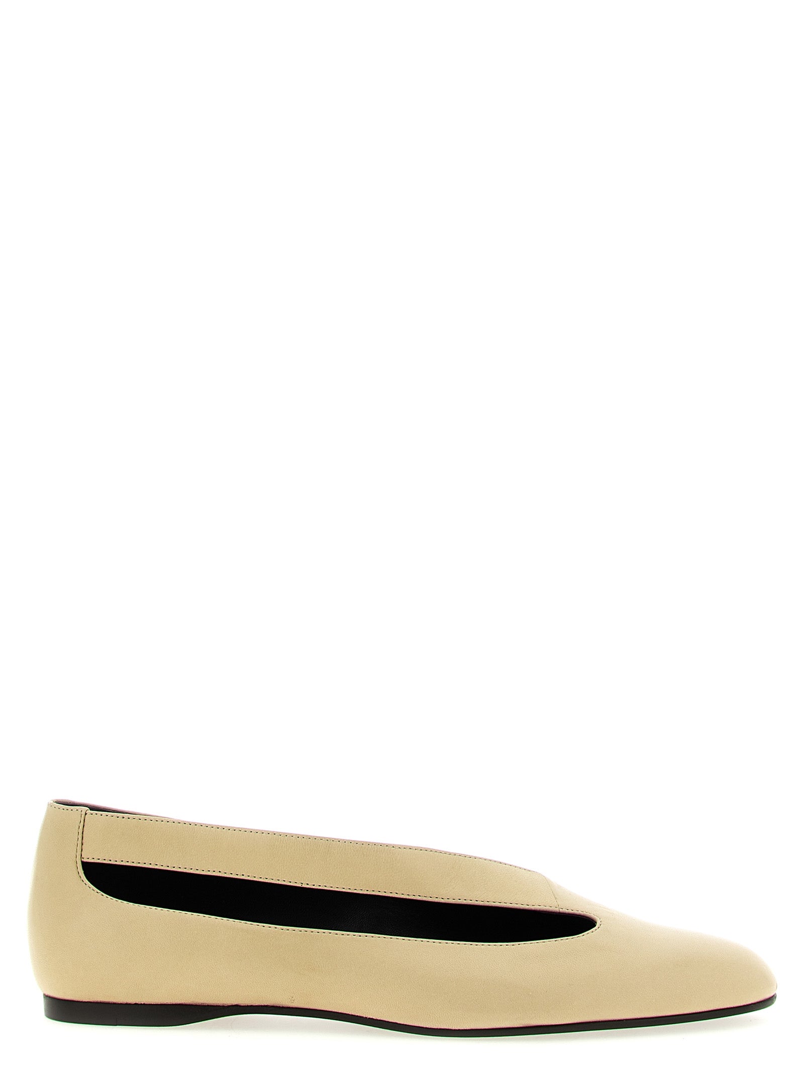 Khaite Beige Lamb Leather Ballet Flats Curated Luxury Accessories by Orvyn