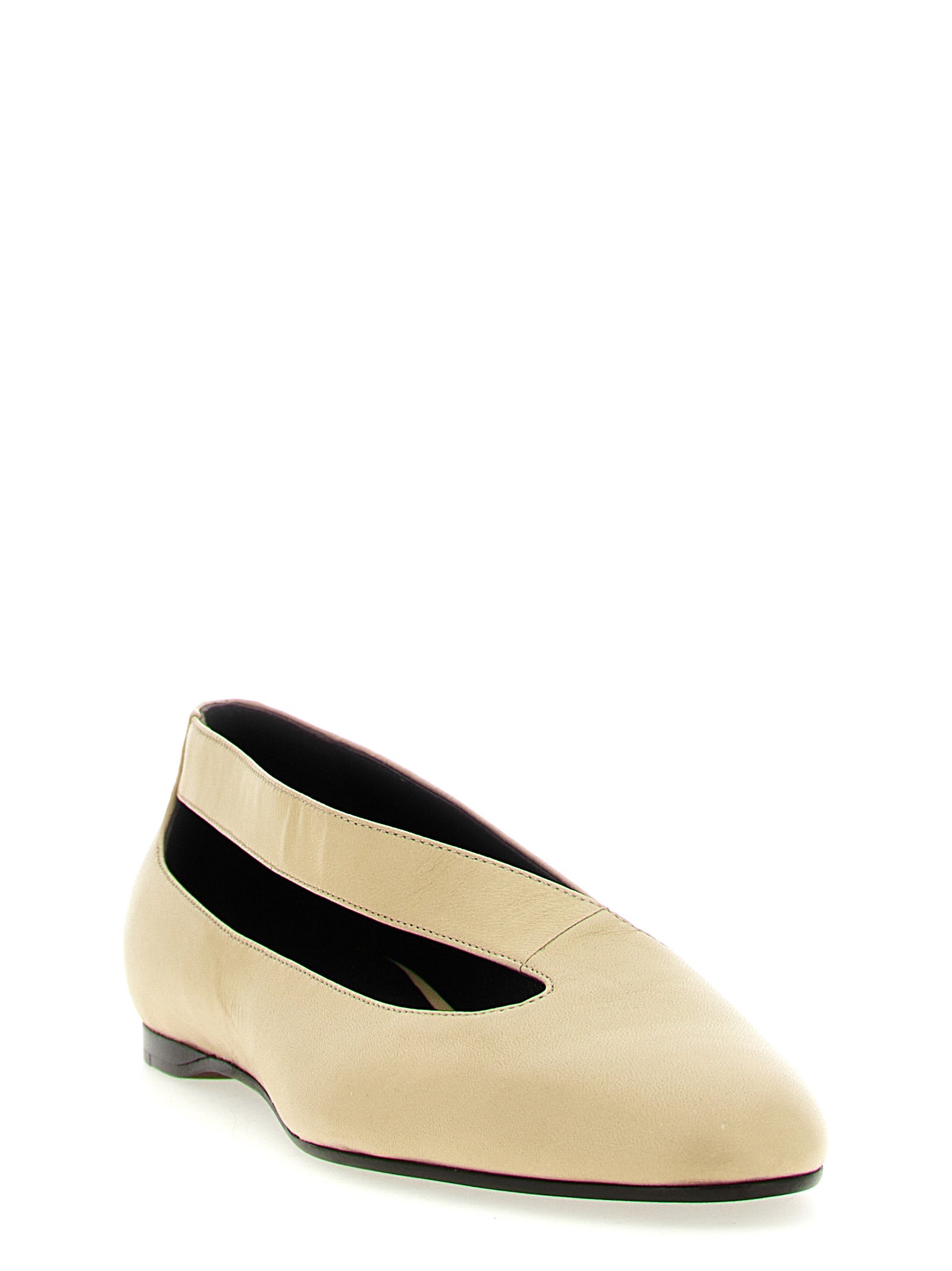 Khaite Beige Lamb Leather Ballet Flats Curated Luxury Accessories by Orvyn